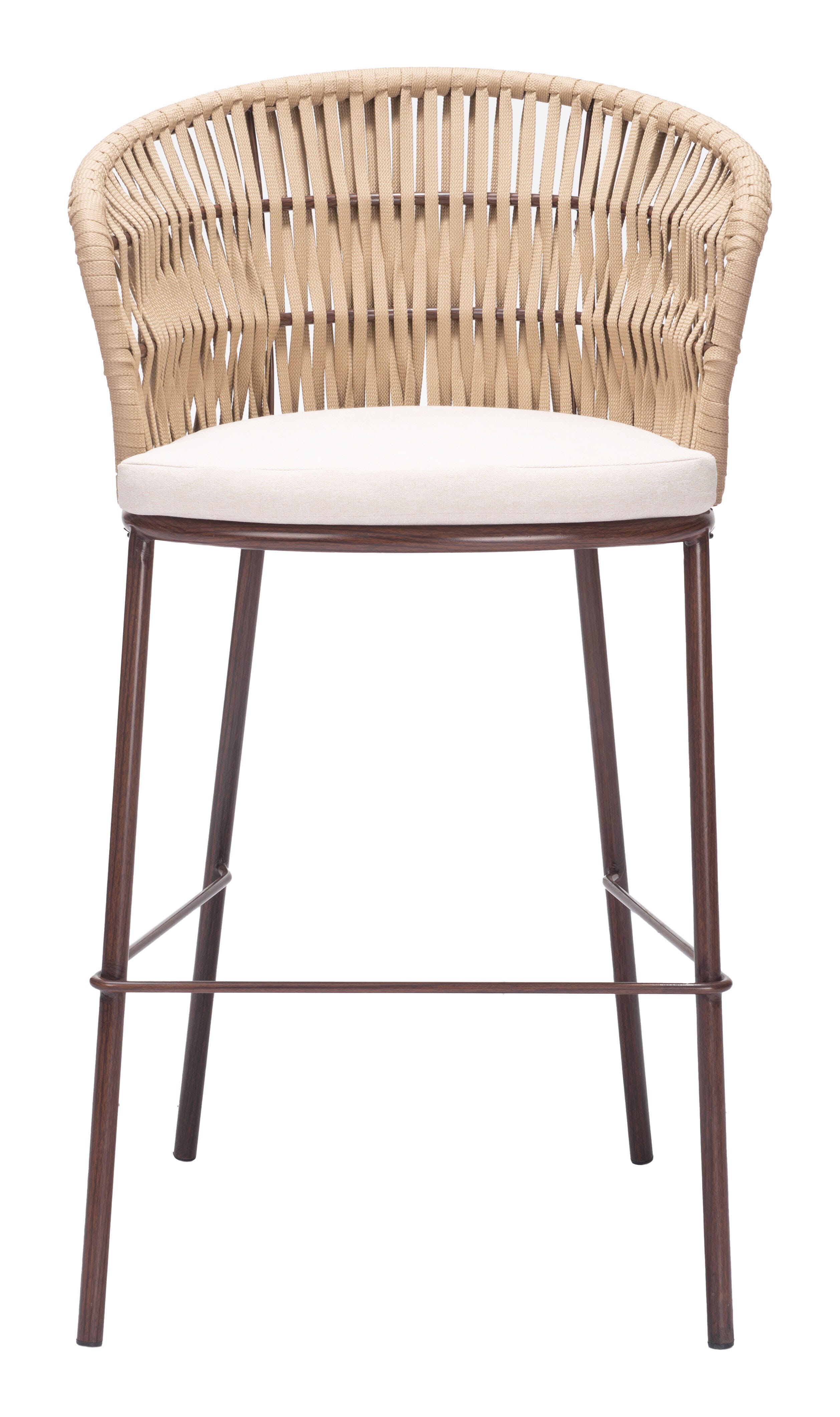 Erika Home ZUO Freycinet Outdoor Barstool (Set of 2), Natural, large