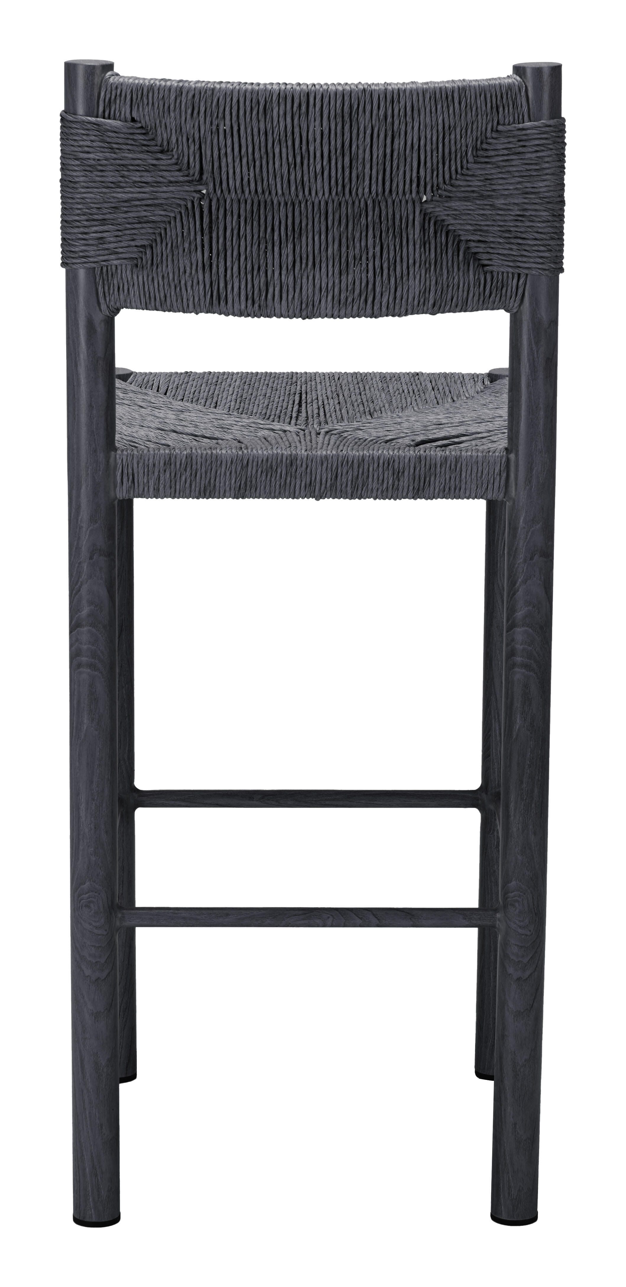 Erika Home ZUO Iska Outdoor Barstool (Set of 2), Black, large