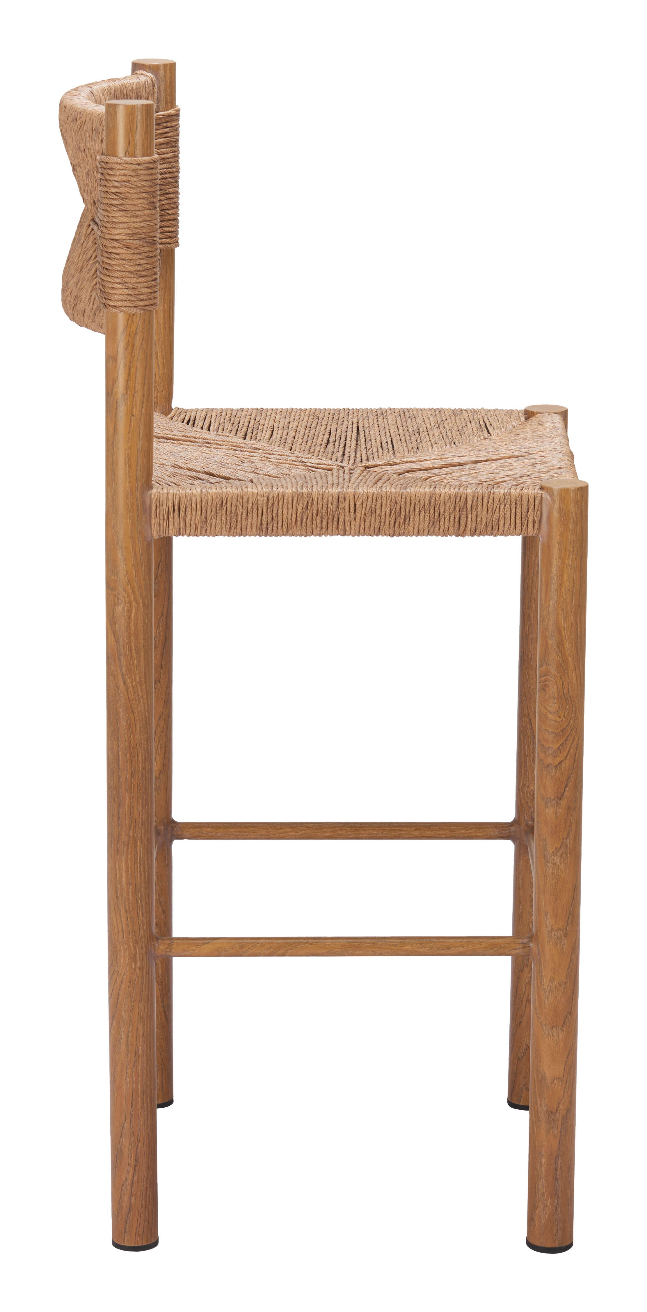 Erika Home ZUO Iska Outdoor Barstool (Set of 2), Natural, large