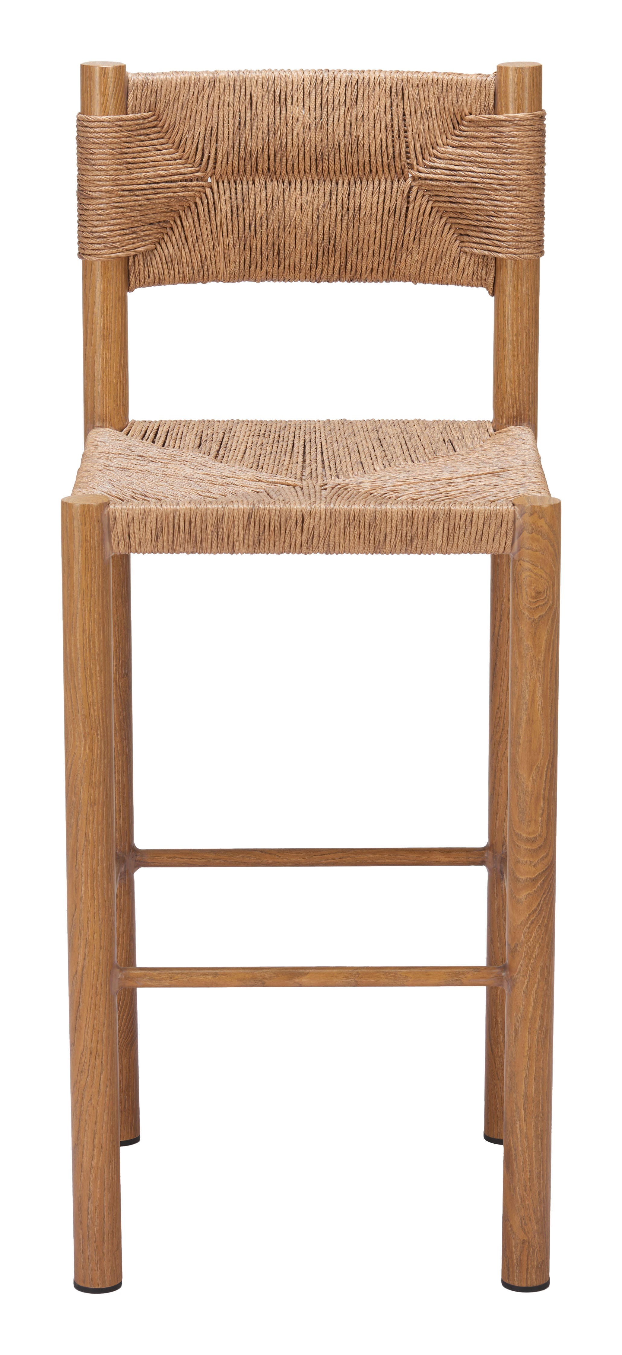 Erika Home ZUO Iska Outdoor Barstool (Set of 2), Natural, large