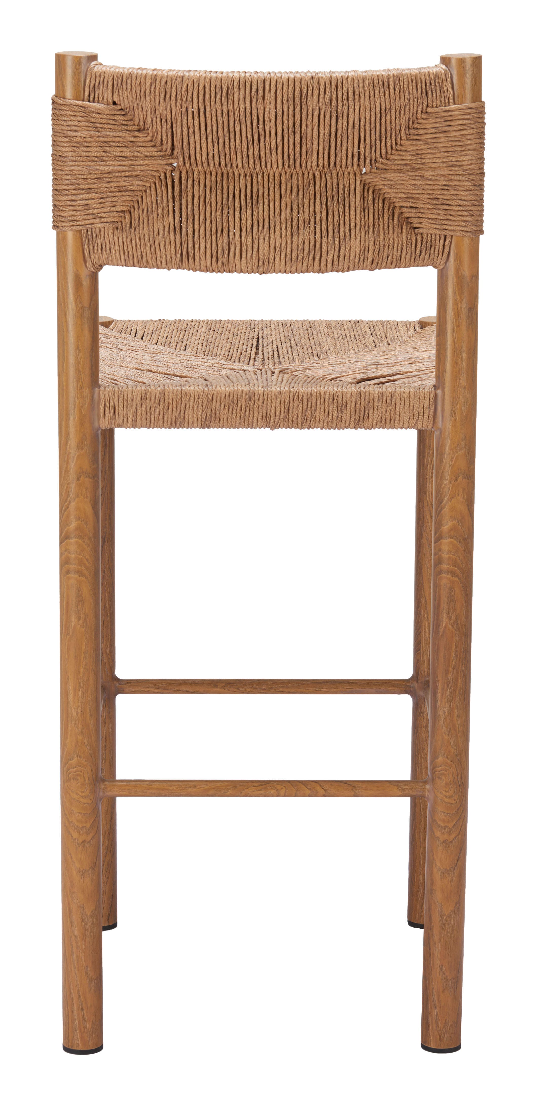 Erika Home ZUO Iska Outdoor Barstool (Set of 2), Natural, large