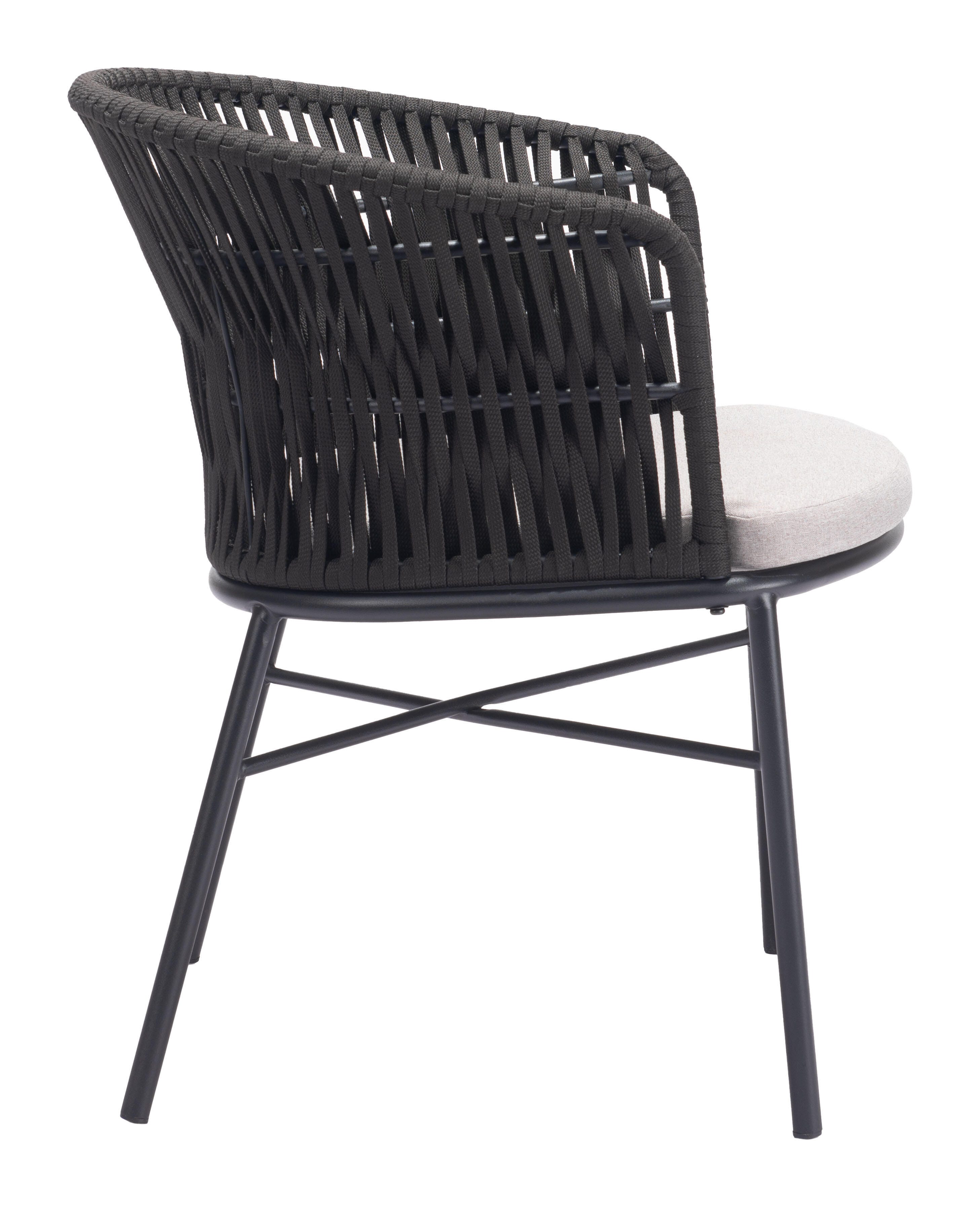 Erika Home ZUO Freycinet Outdoor Dining Chair (Set of 2), Black, large