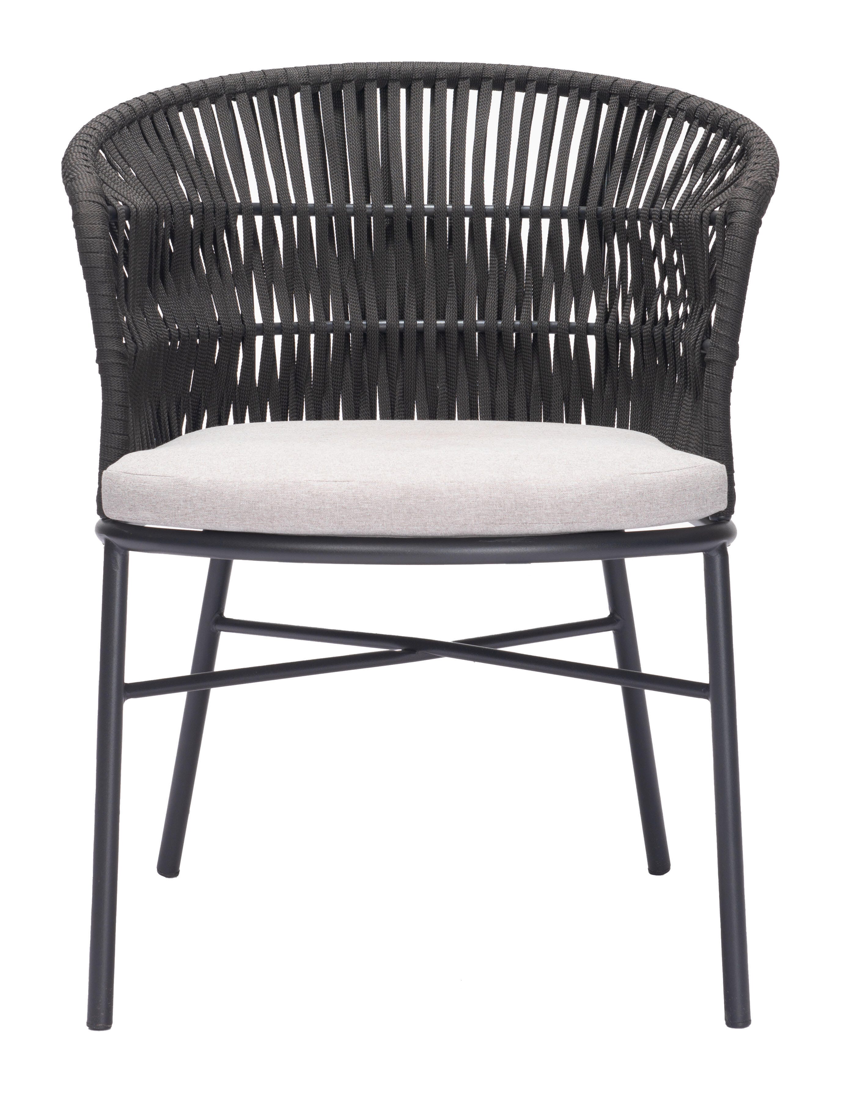 Erika Home ZUO Freycinet Outdoor Dining Chair (Set of 2), Black, large