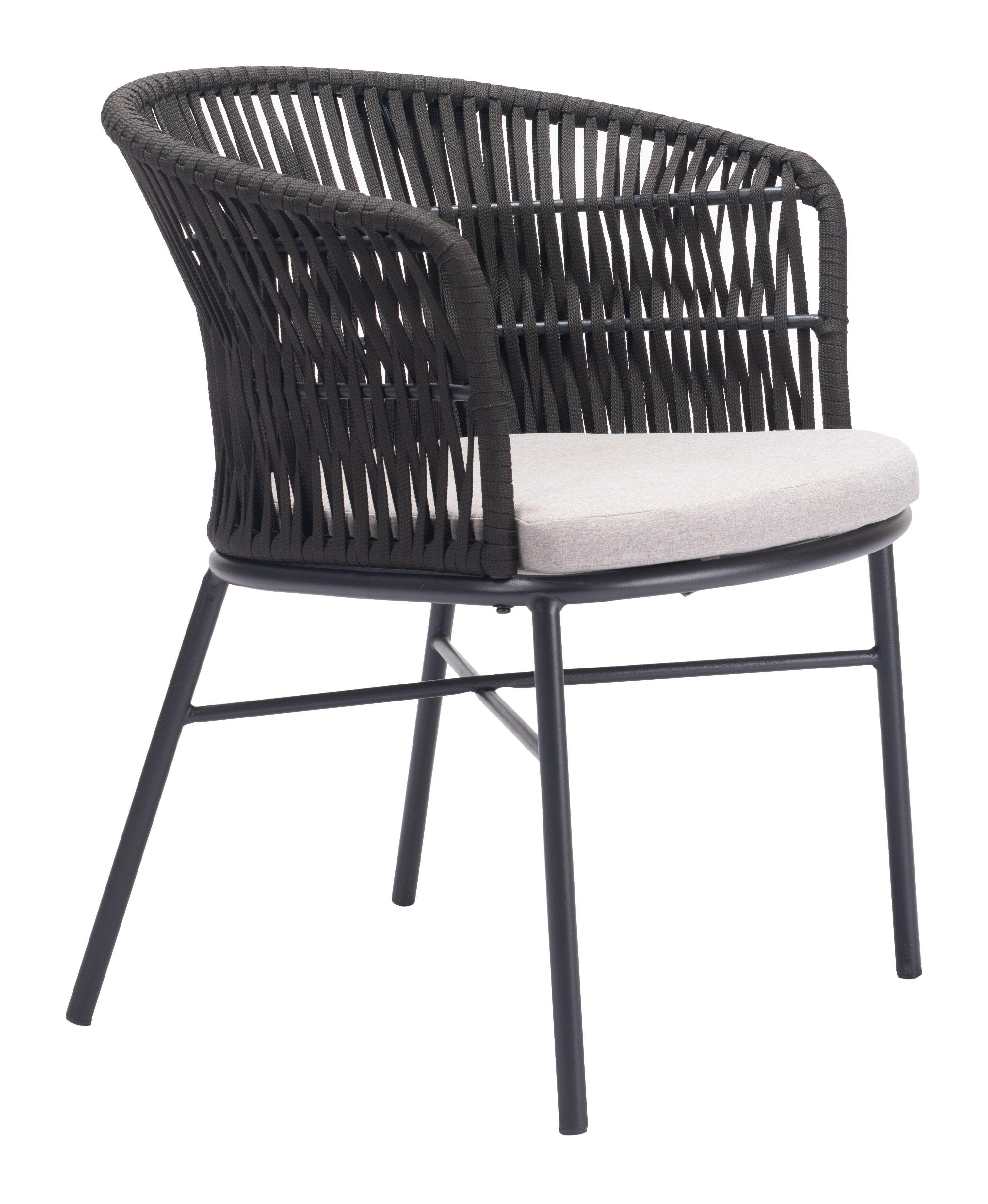 Erika Home ZUO Freycinet Outdoor Dining Chair (Set of 2), Black, large
