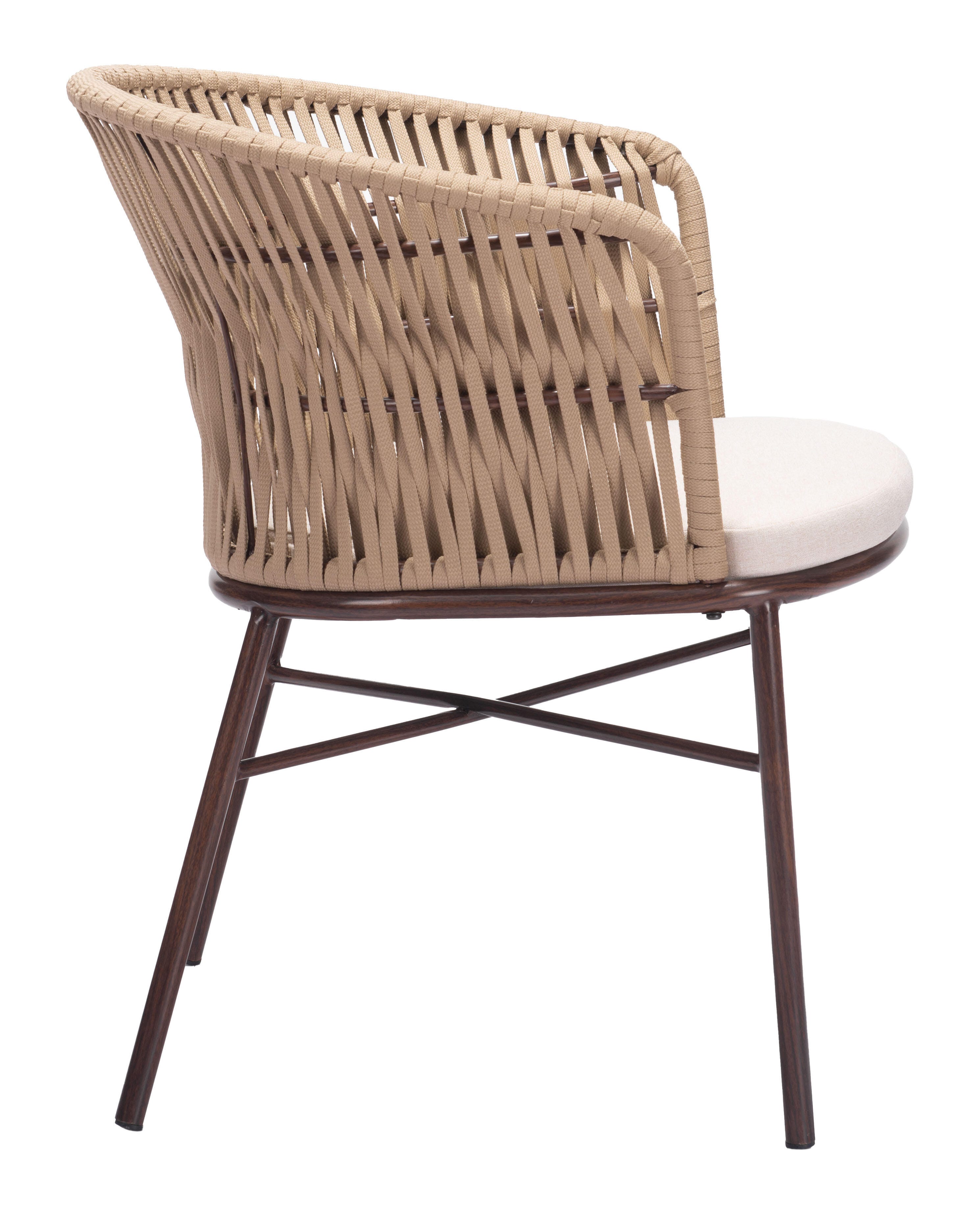Erika Home ZUO Freycinet Outdoor Dining Chair (Set of 2), Natural, large