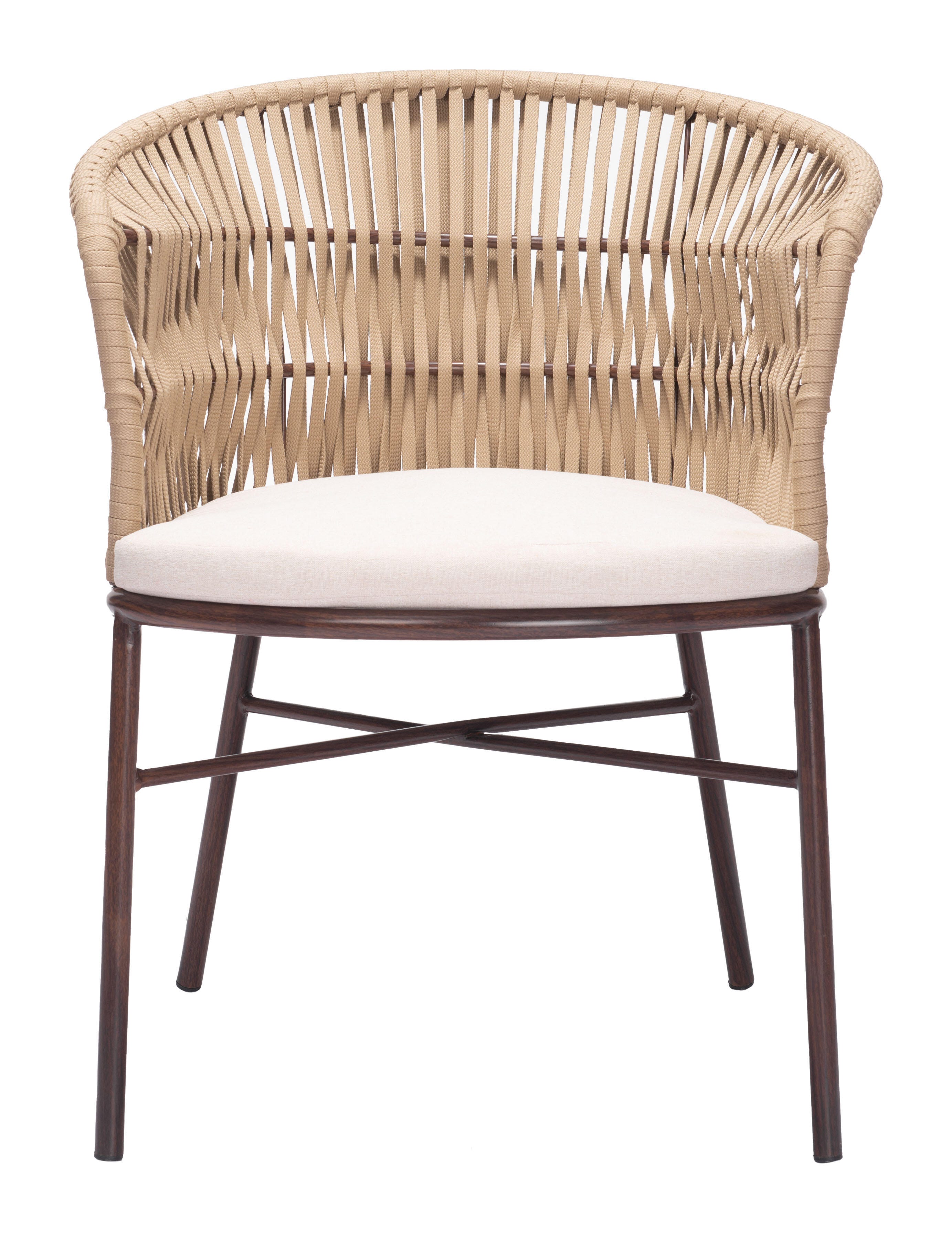 Erika Home ZUO Freycinet Outdoor Dining Chair (Set of 2), Natural, large