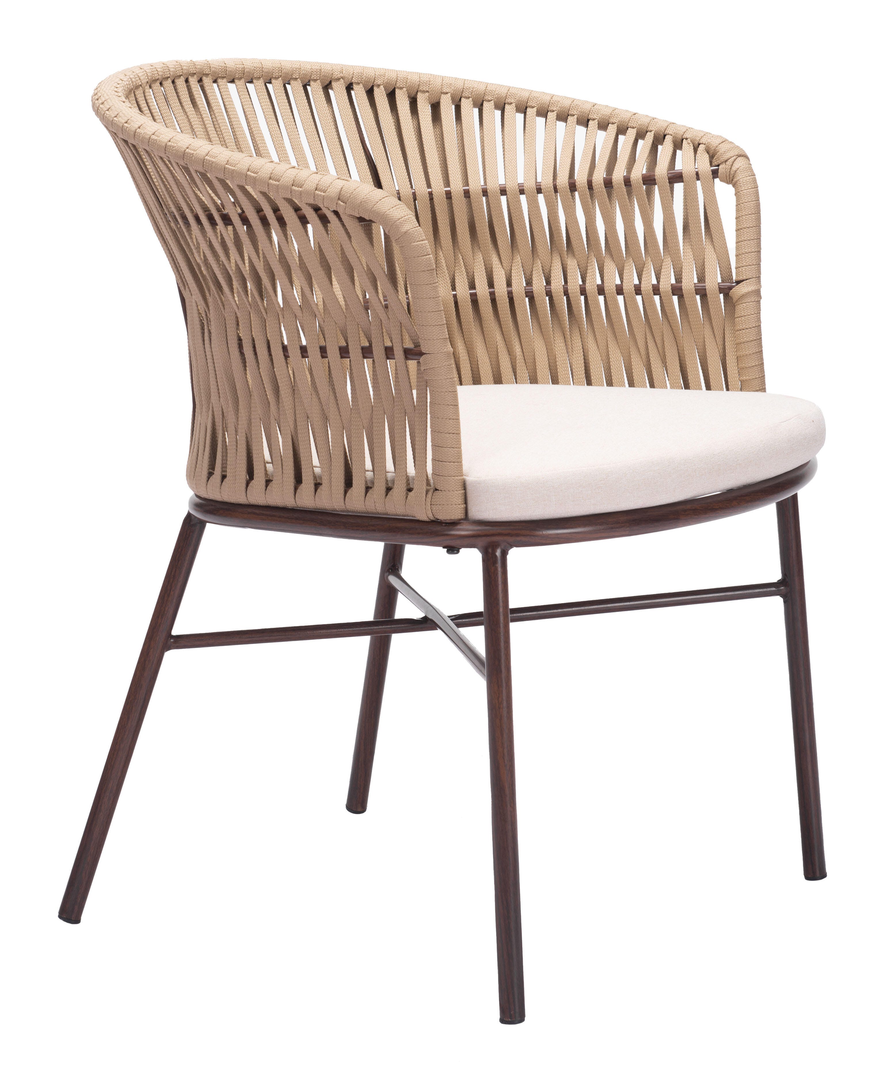 Erika Home ZUO Freycinet Outdoor Dining Chair (Set of 2), Natural, large