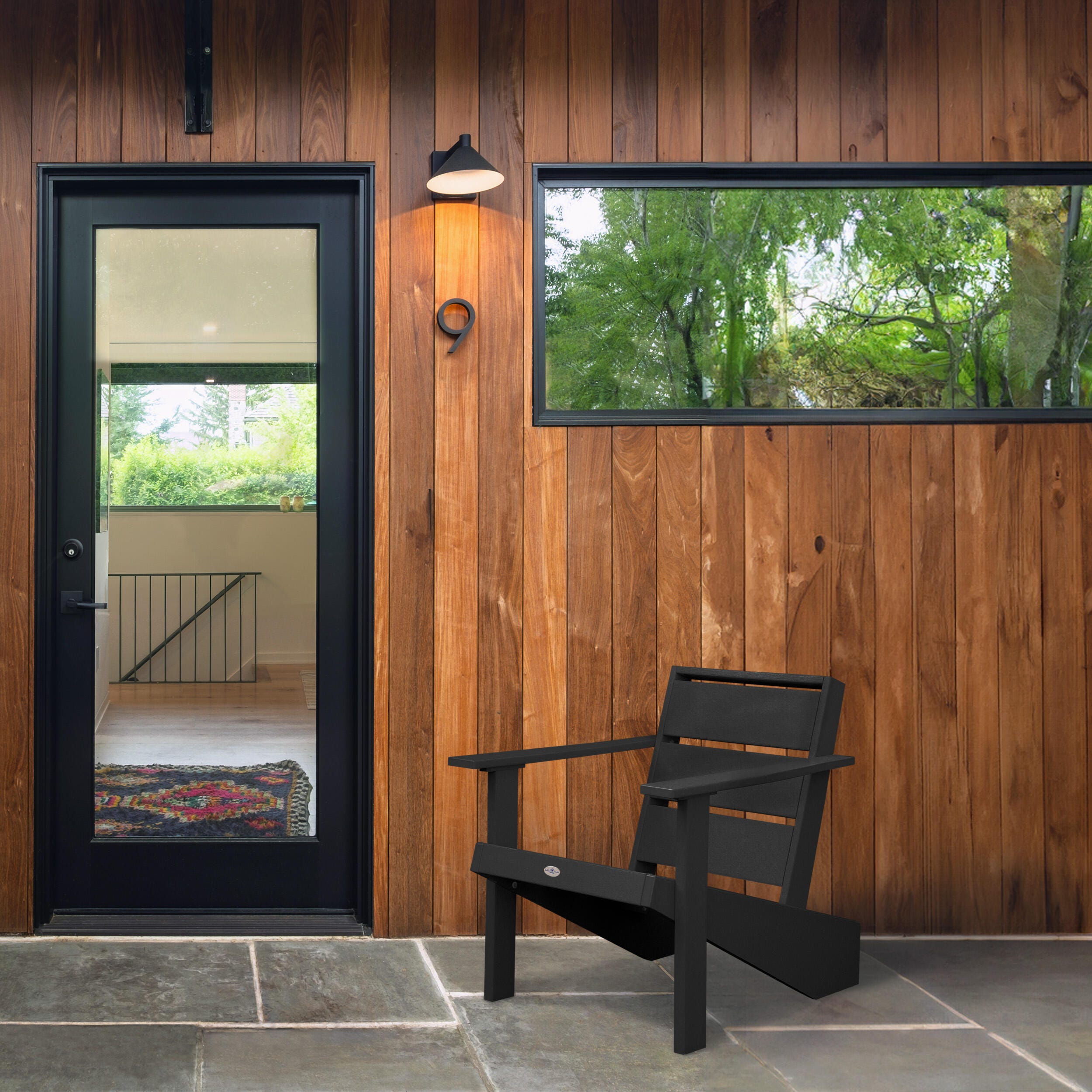 Bahia Verde Haven Outdoor Adirondack Chair, Black Sand, large