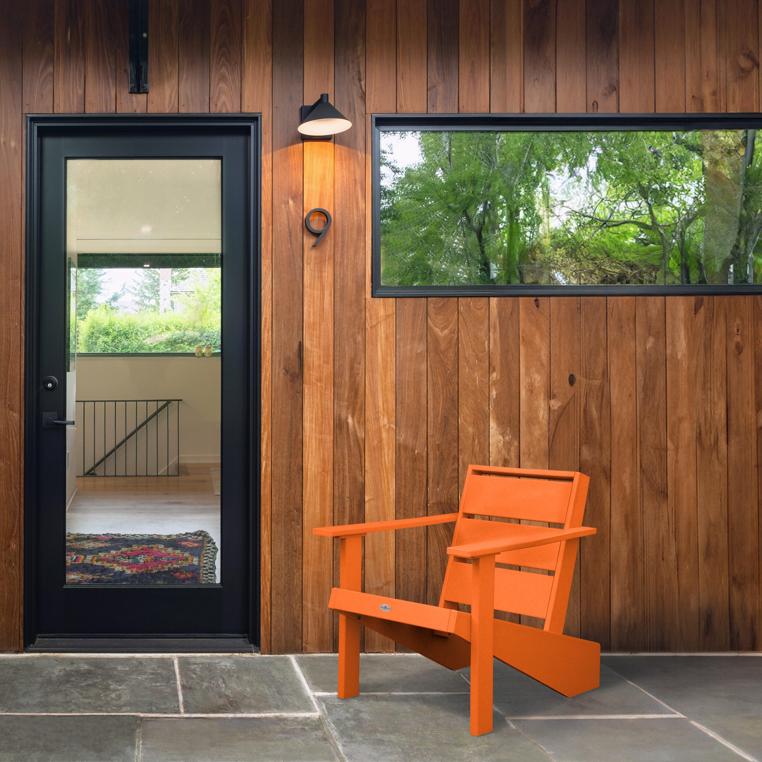Bahia Verde Haven Outdoor Adirondack Chair, Citrus Orange, large