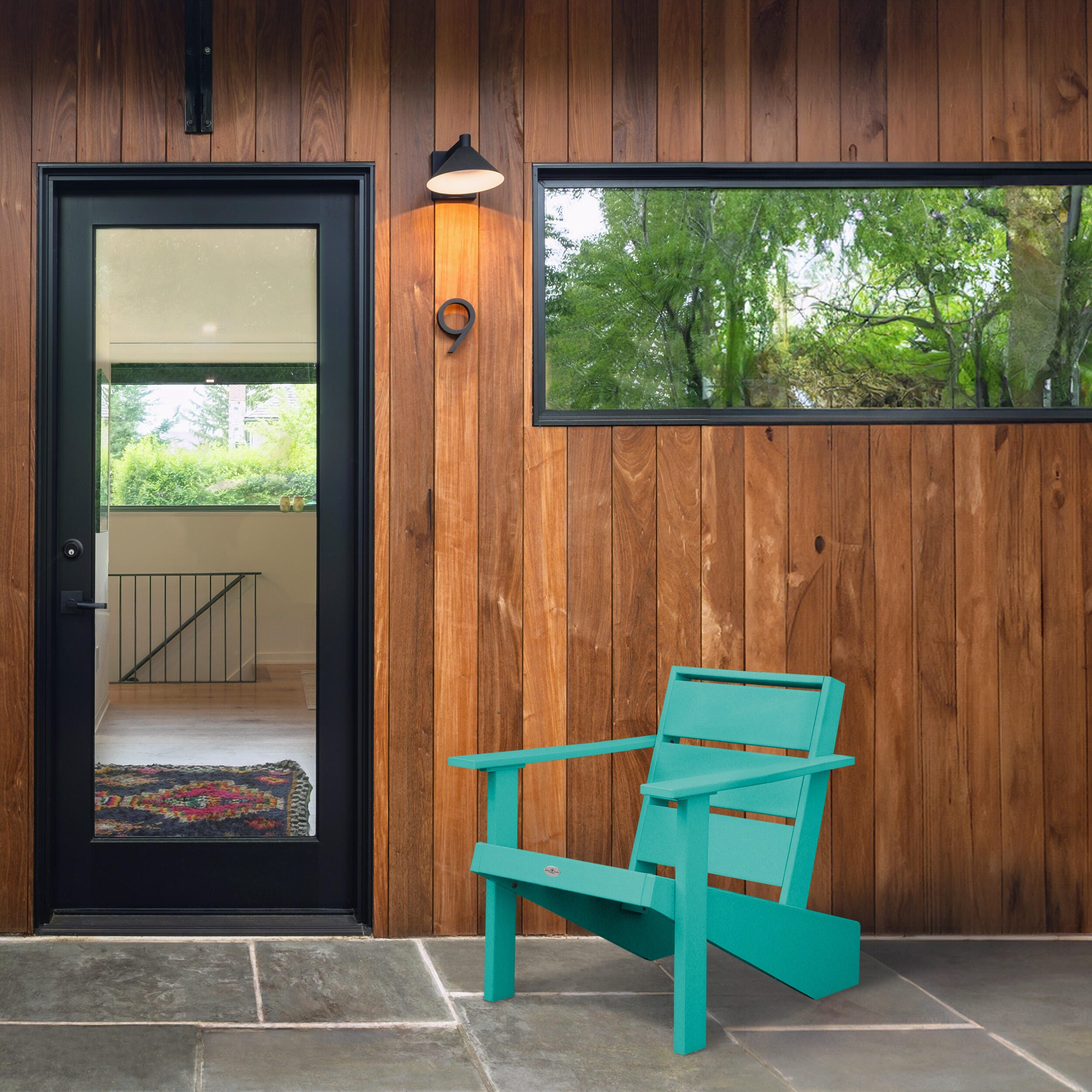 Bahia Verde Haven Outdoor Adirondack Chair, Seaglass Blue, large
