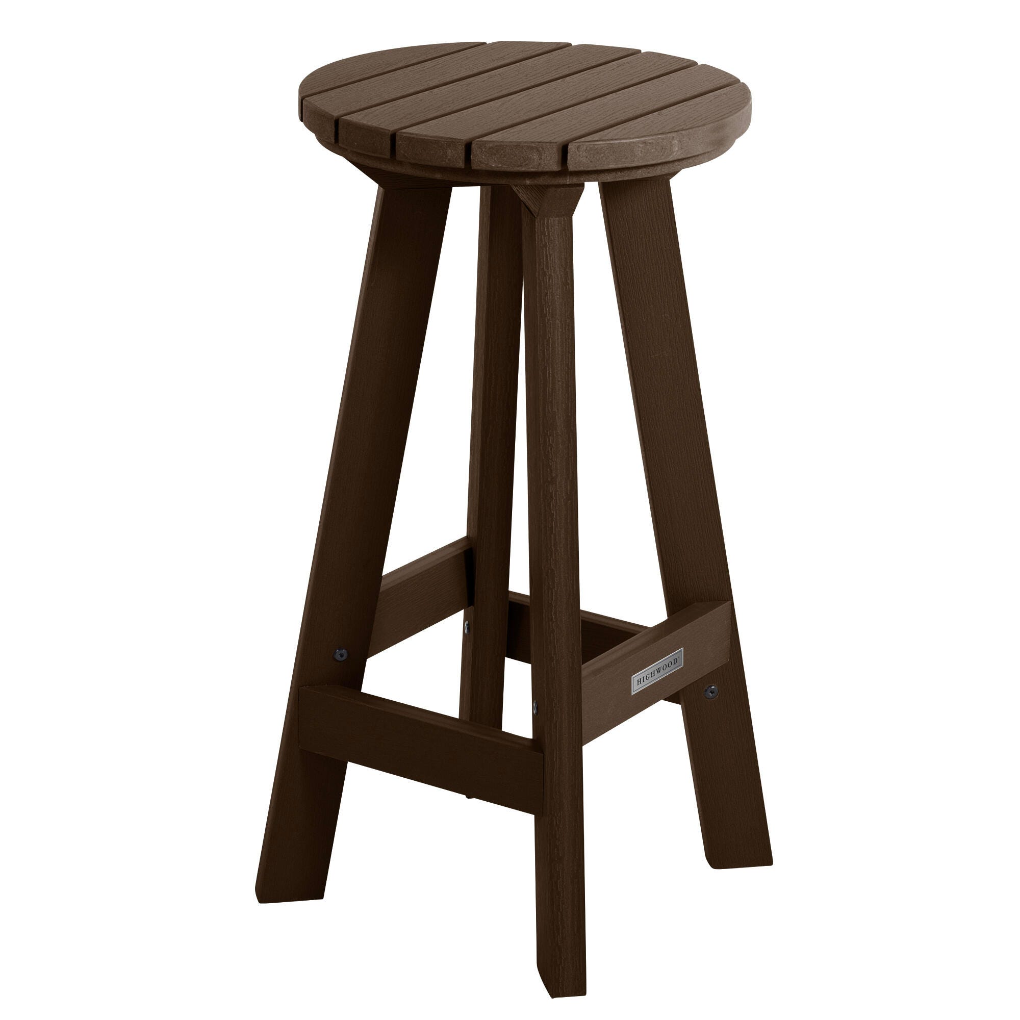 Highwood Birch Outdoor Bar Stool, Weathered Acorn, large