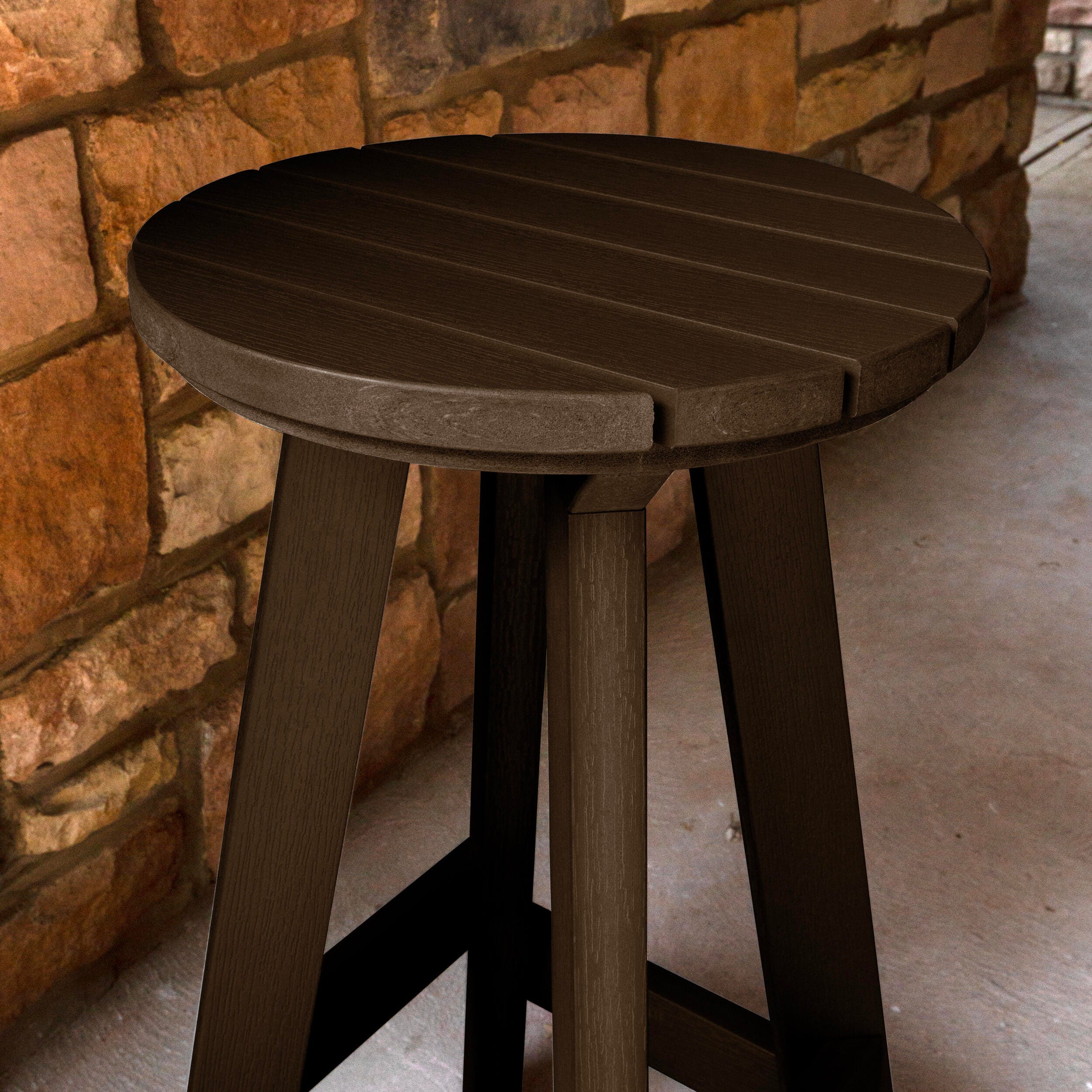 Highwood Birch Outdoor Bar Stool, Weathered Acorn, large