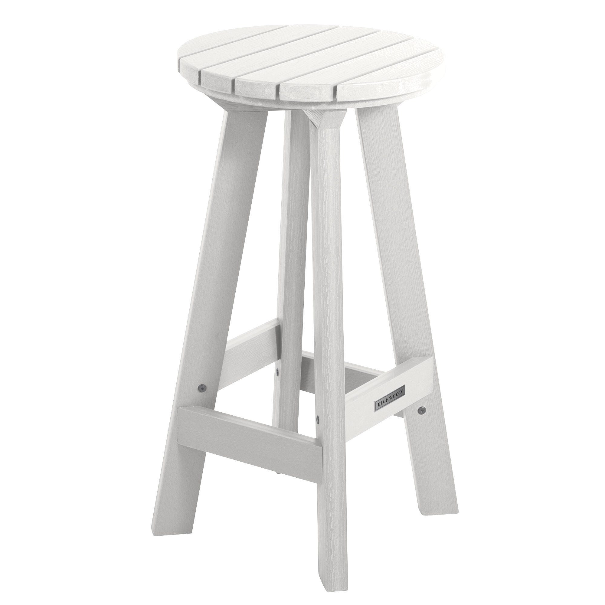 Highwood Birch Outdoor Bar Stool, White, large