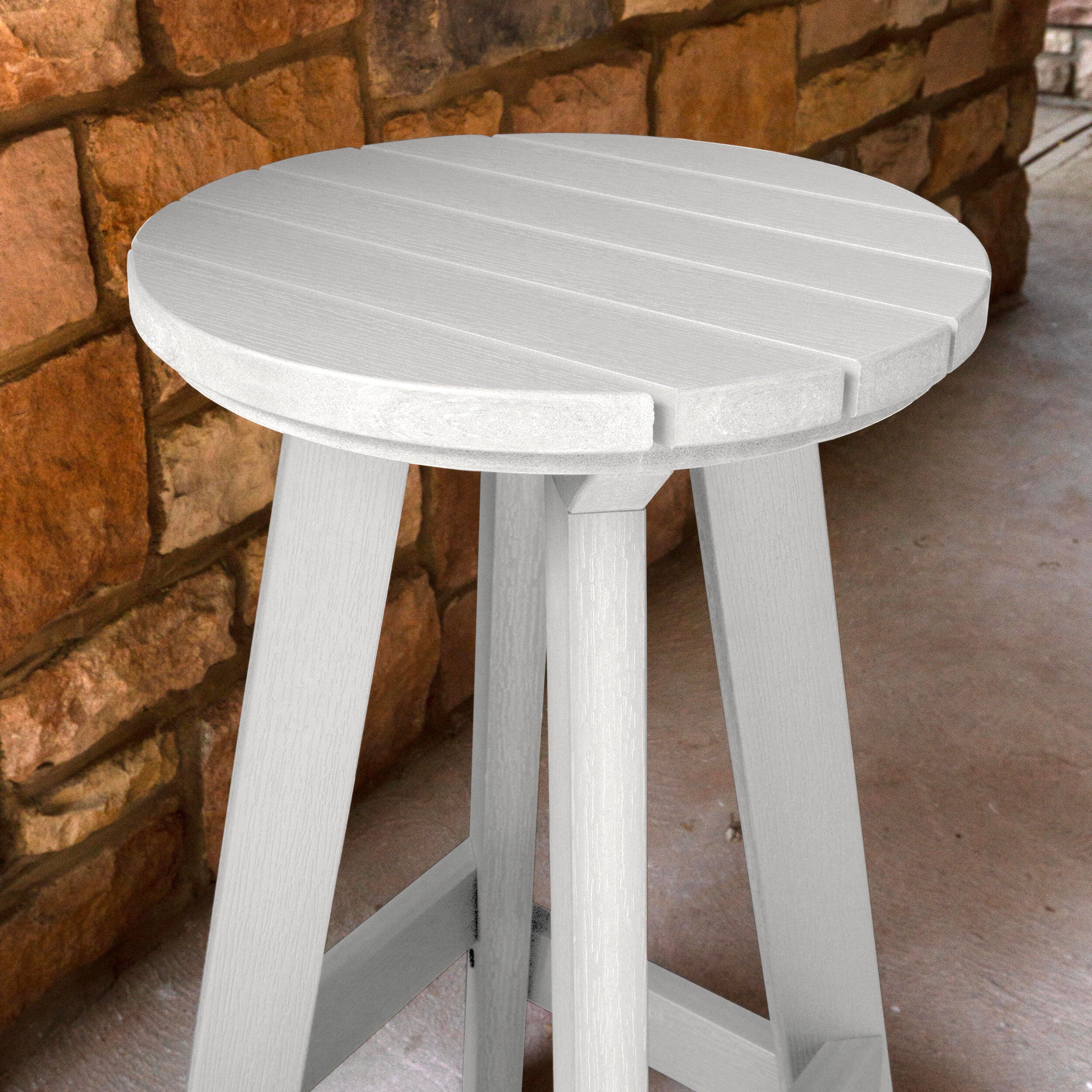 Highwood Birch Outdoor Bar Stool, White, large