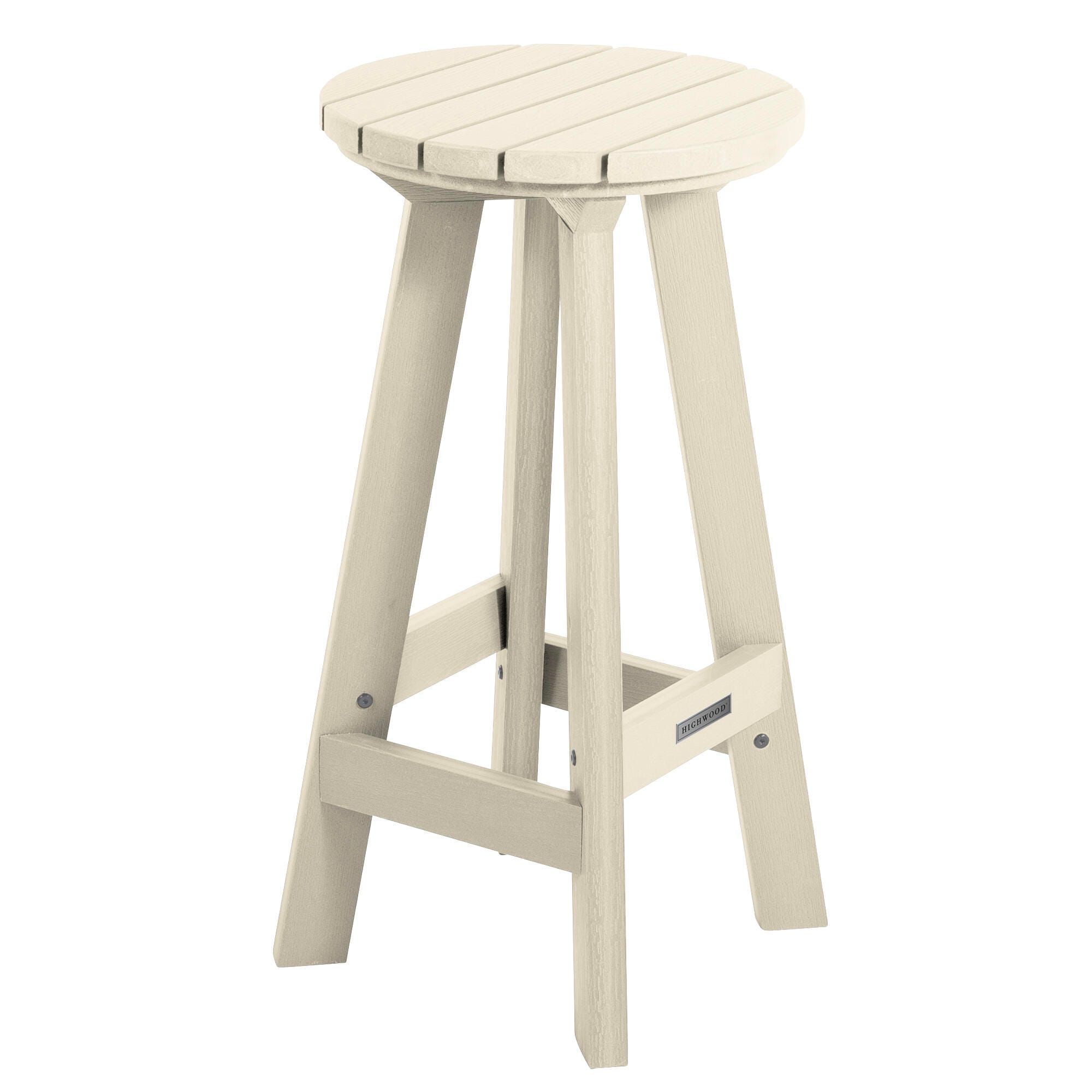 Highwood Birch Outdoor Bar Stool, Whitewash, large