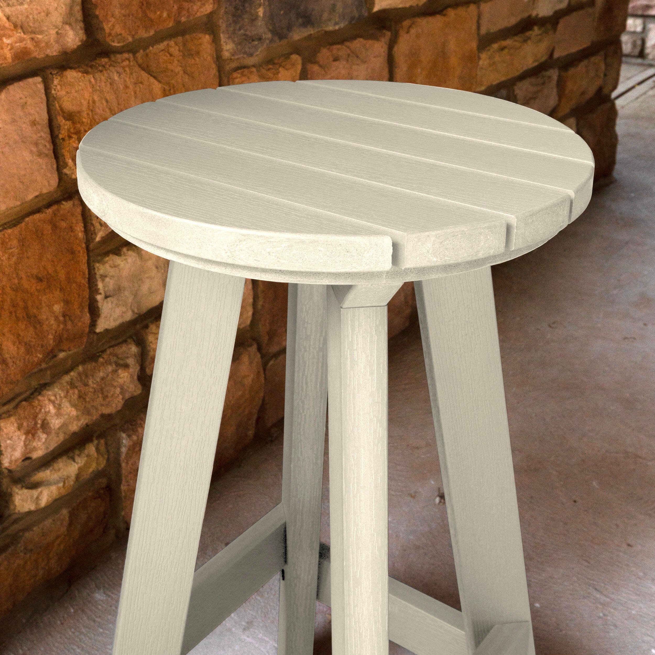 Highwood Birch Outdoor Bar Stool, Whitewash, large