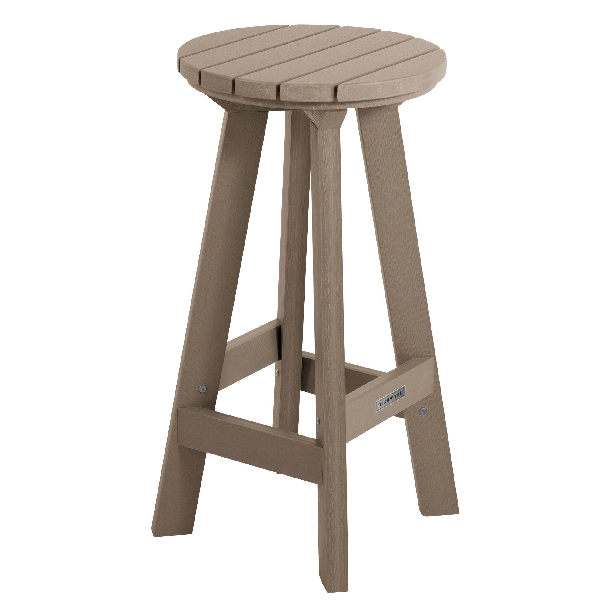 Highwood Birch Outdoor Bar Stool, Woodland Brown, large