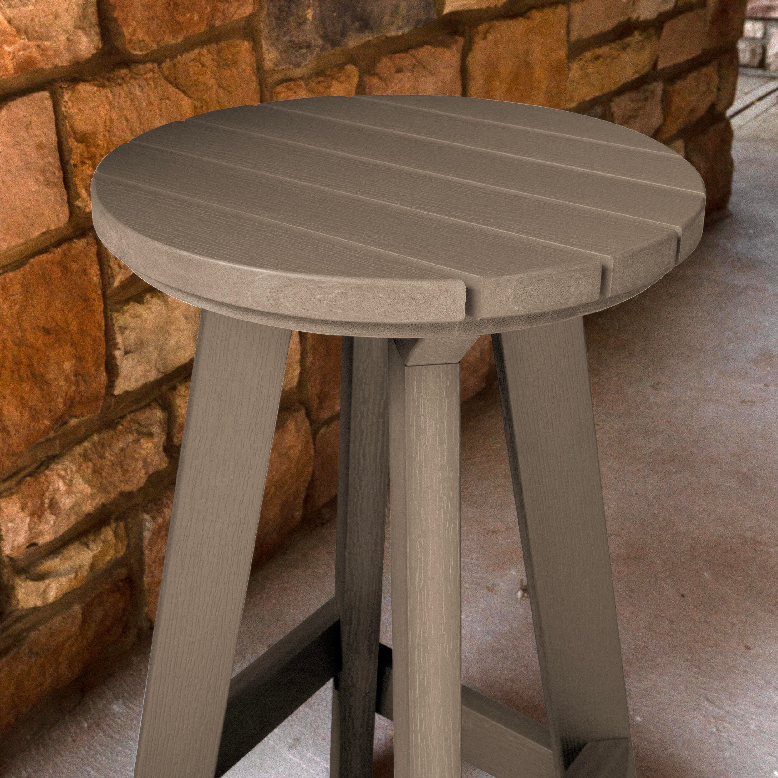 Highwood Birch Outdoor Bar Stool, Woodland Brown, large