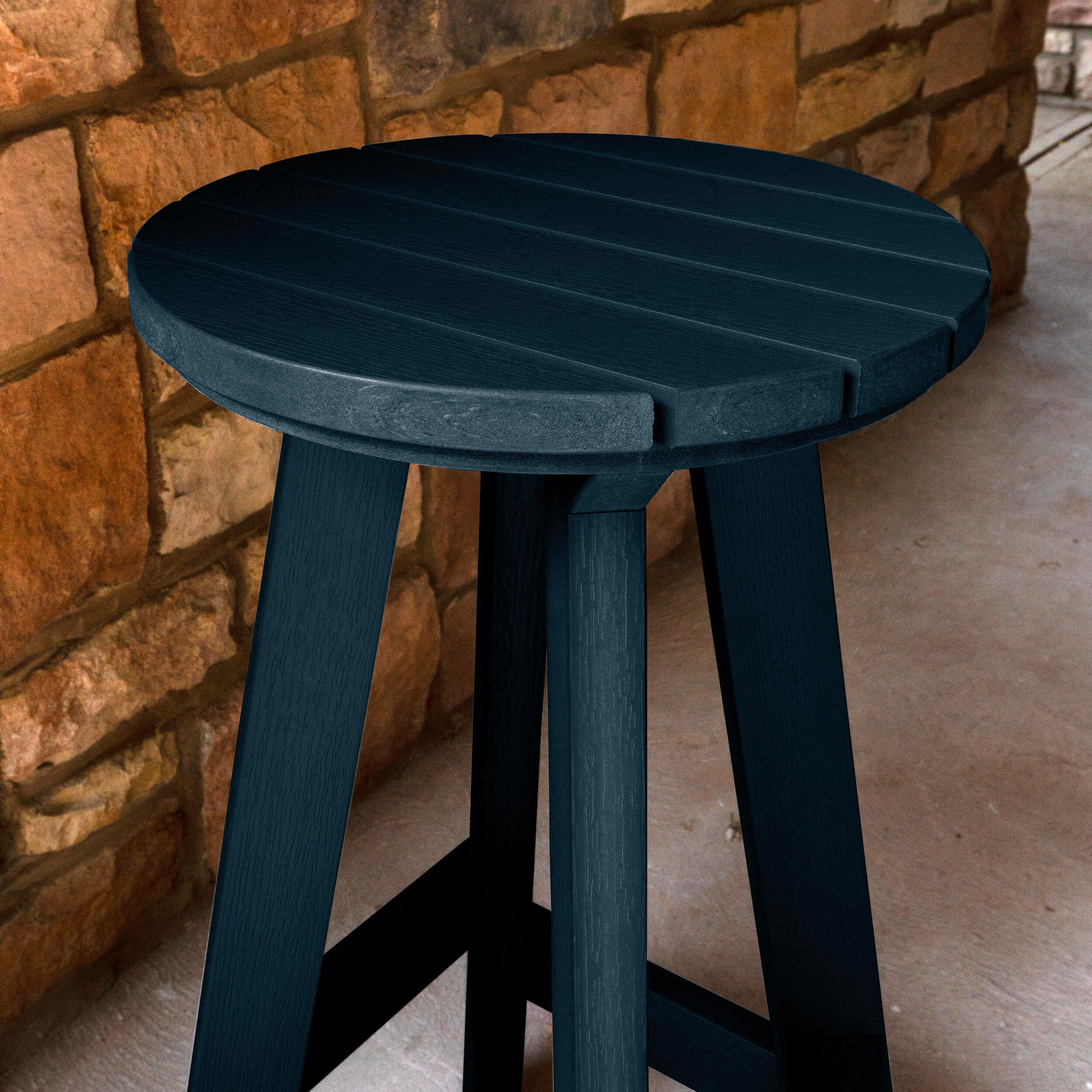 Highwood Birch Outdoor Bar Stool, Federal Blue, large