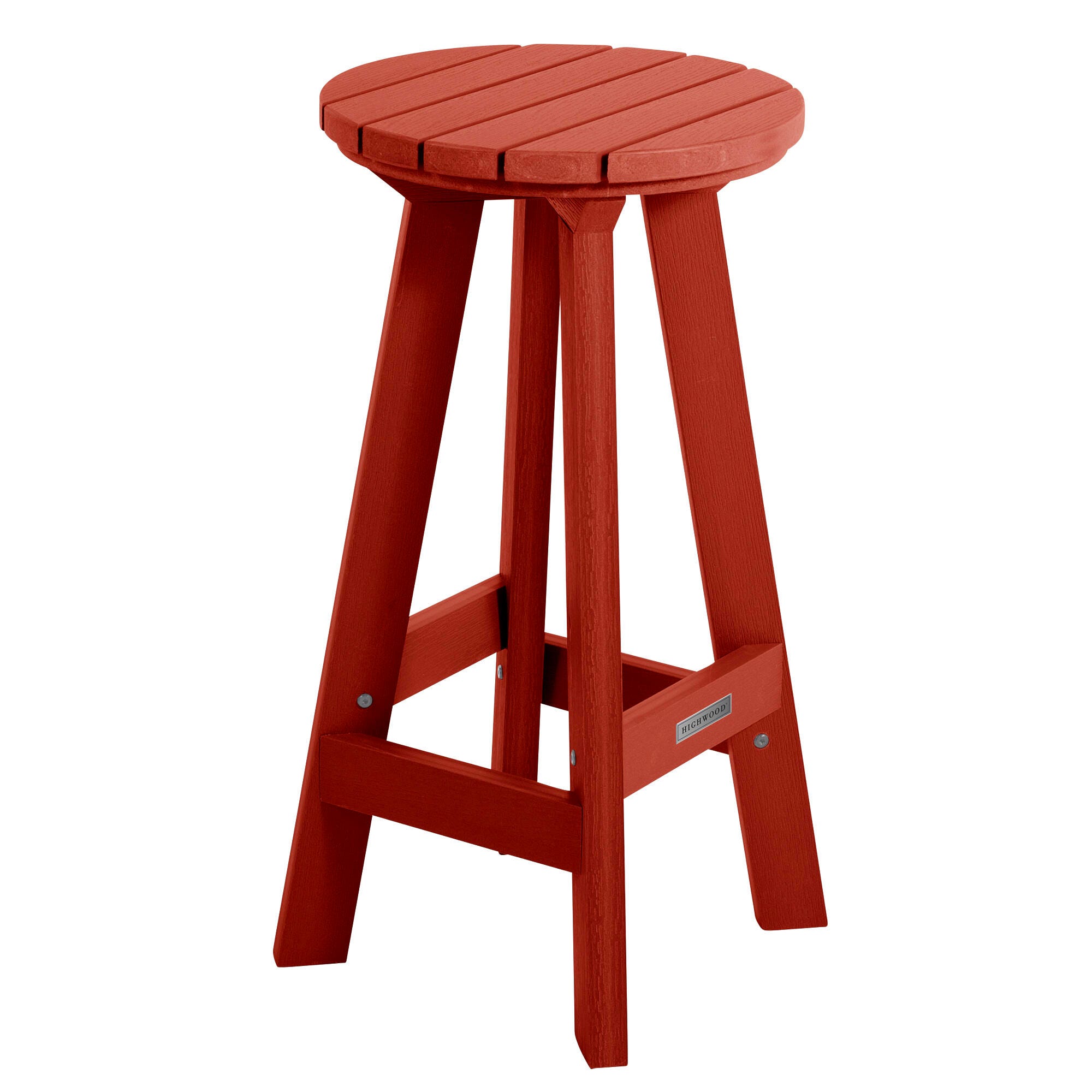 Highwood Birch Outdoor Bar Stool, Rustic Red, large