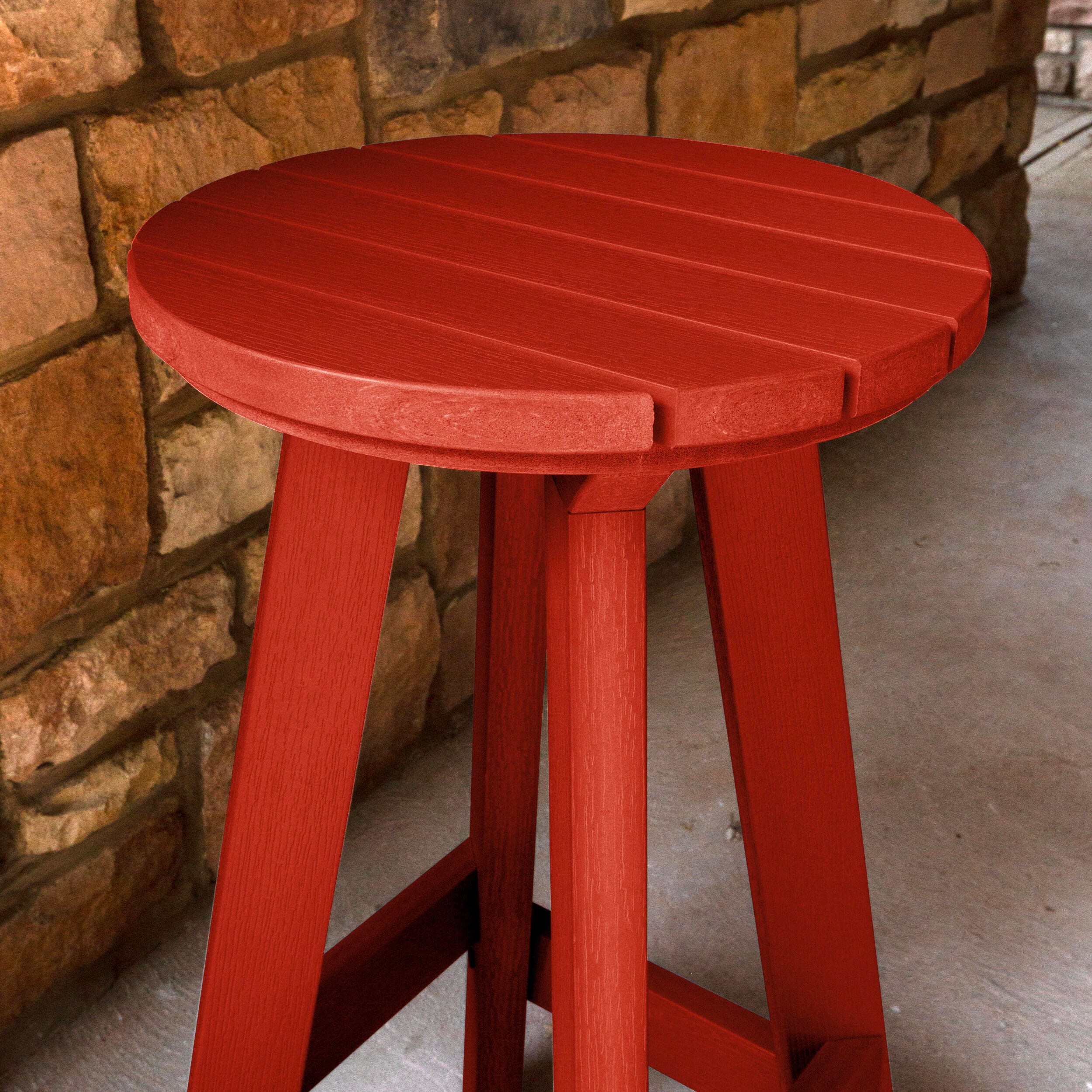 Highwood Birch Outdoor Bar Stool, Rustic Red, large