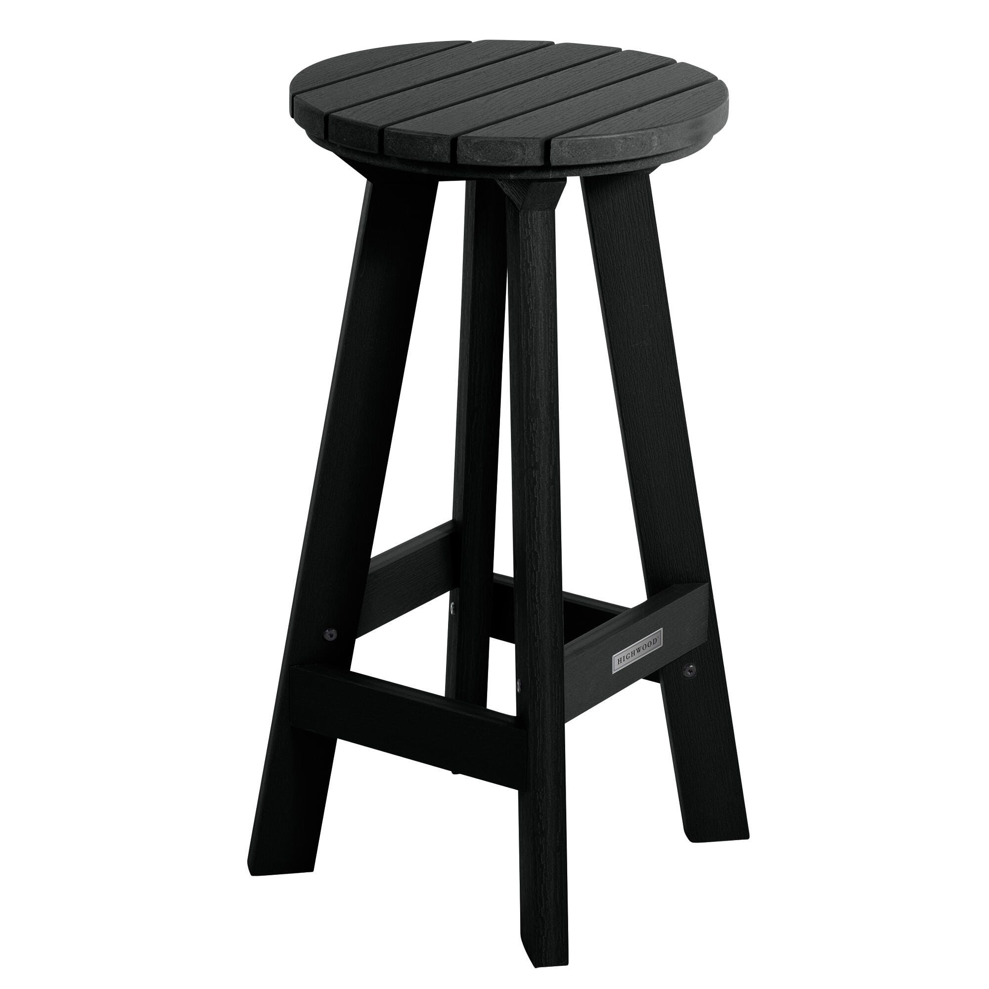 Highwood Birch Outdoor Bar Stool, Black, large