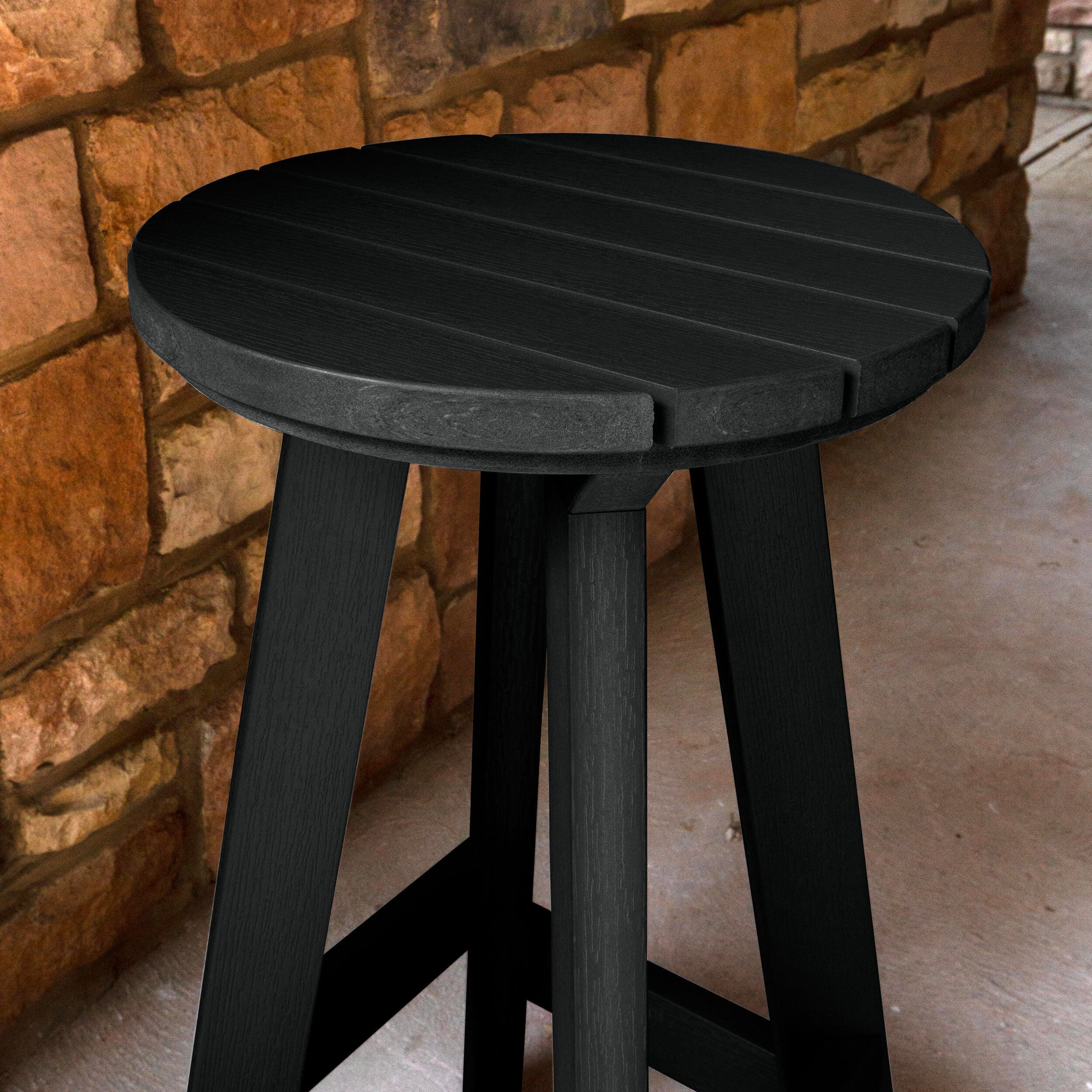 Highwood Birch Outdoor Bar Stool, Black, large