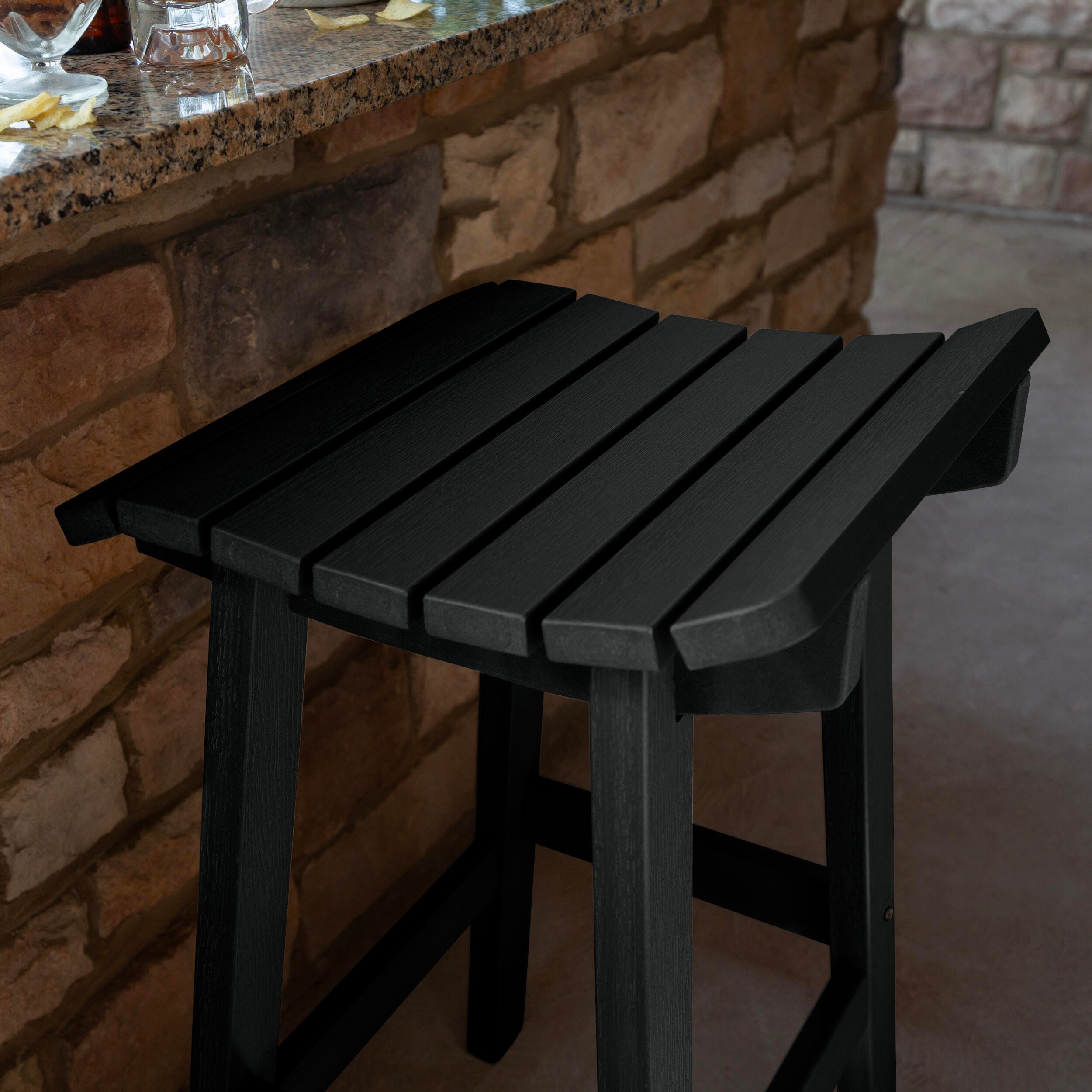 Highwood Summit Outdoor Bar Stool, Black, large