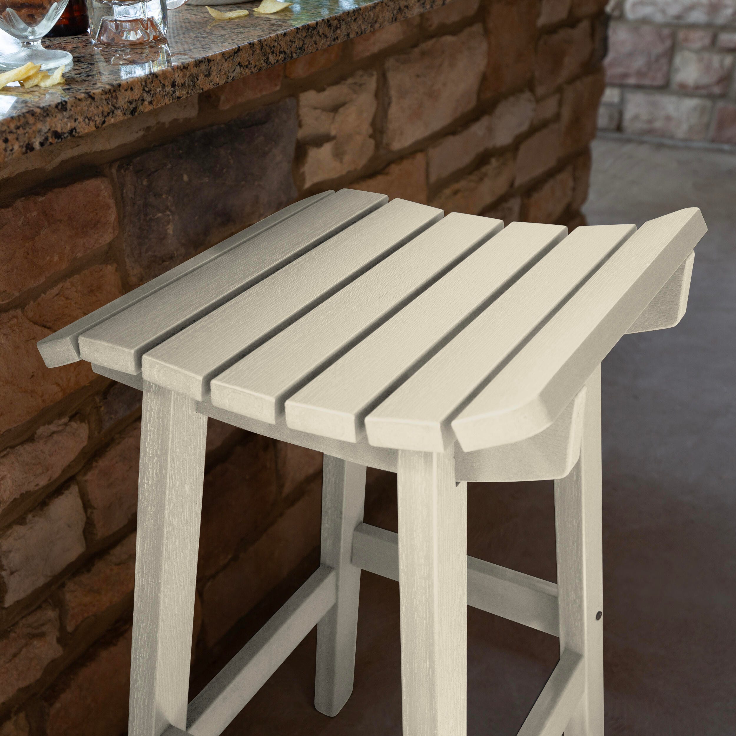 Highwood Summit Outdoor Bar Stool, Whitewash, large