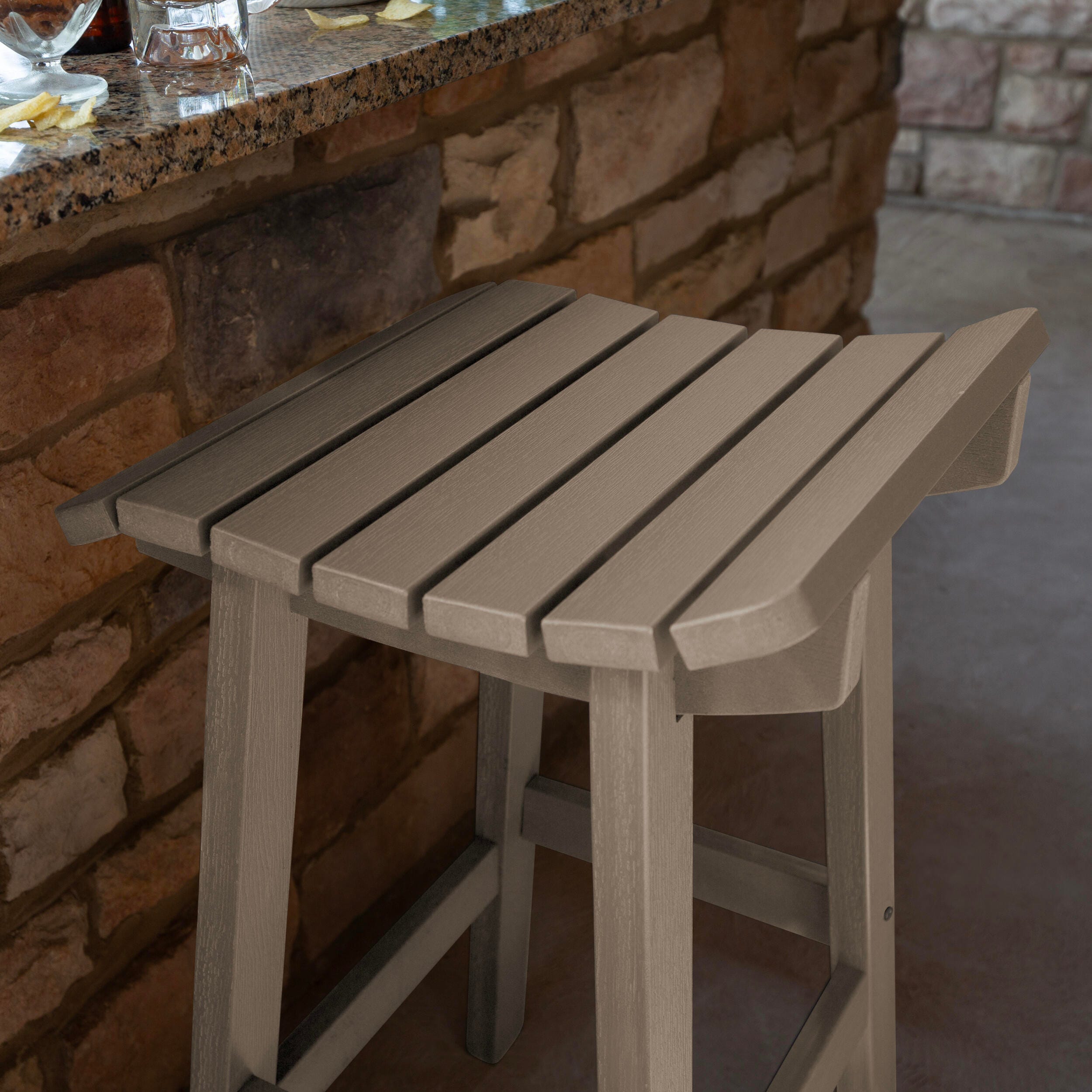 Highwood Summit Outdoor Bar Stool, Woodland Brown, large