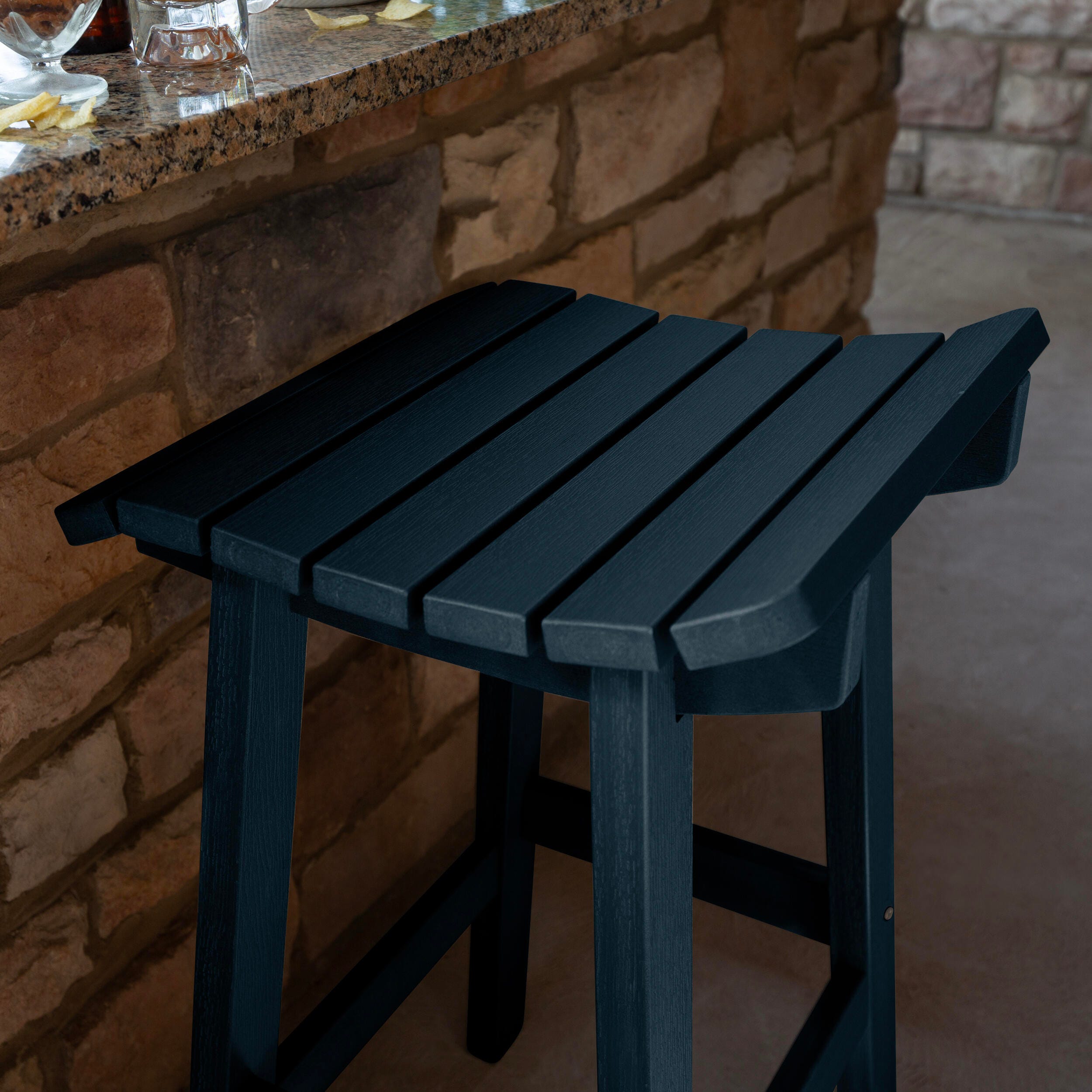 Highwood Summit Outdoor Bar Stool, Federal Blue, large
