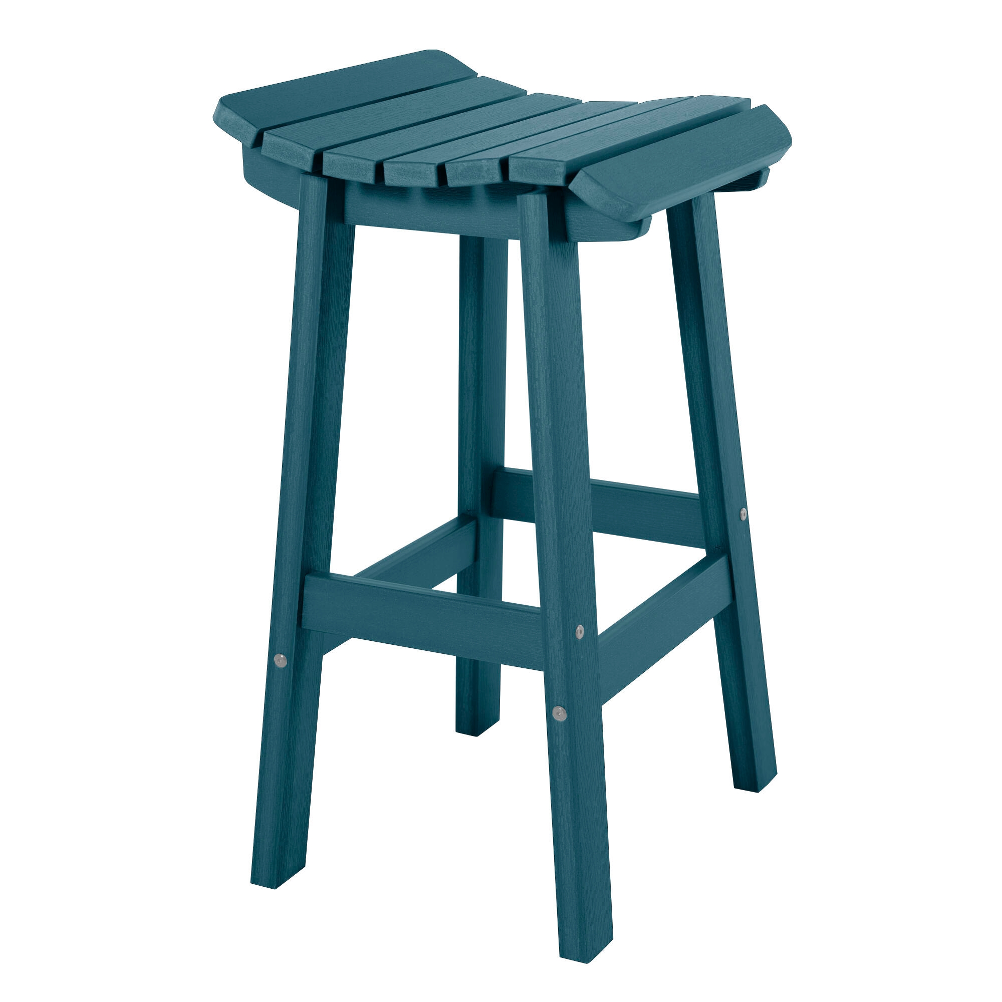 Front view of a Highwood Summit outdoor bar stool in Nantucket Blue.