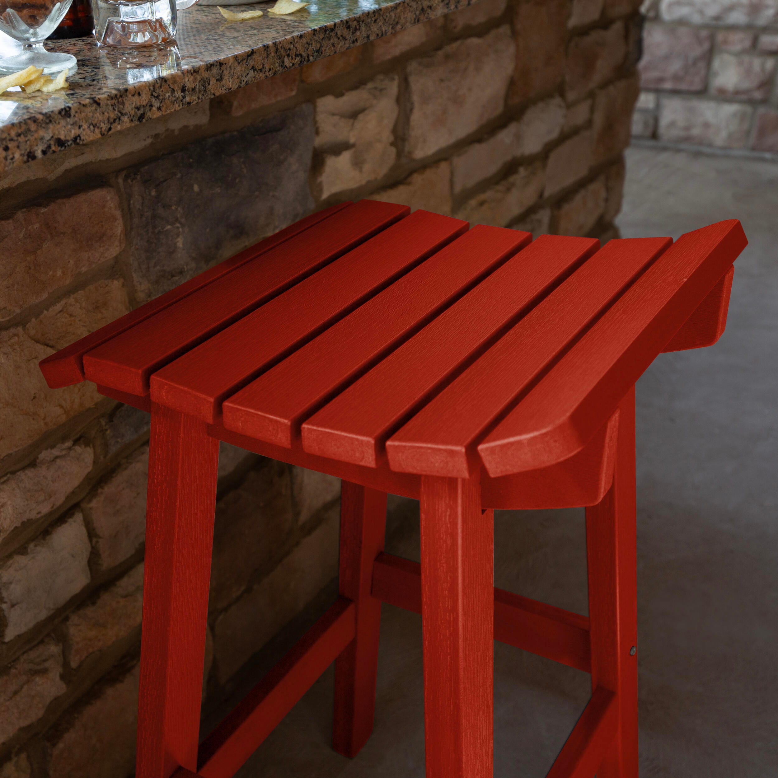 Highwood Summit Outdoor Bar Stool, Rustic Red, large