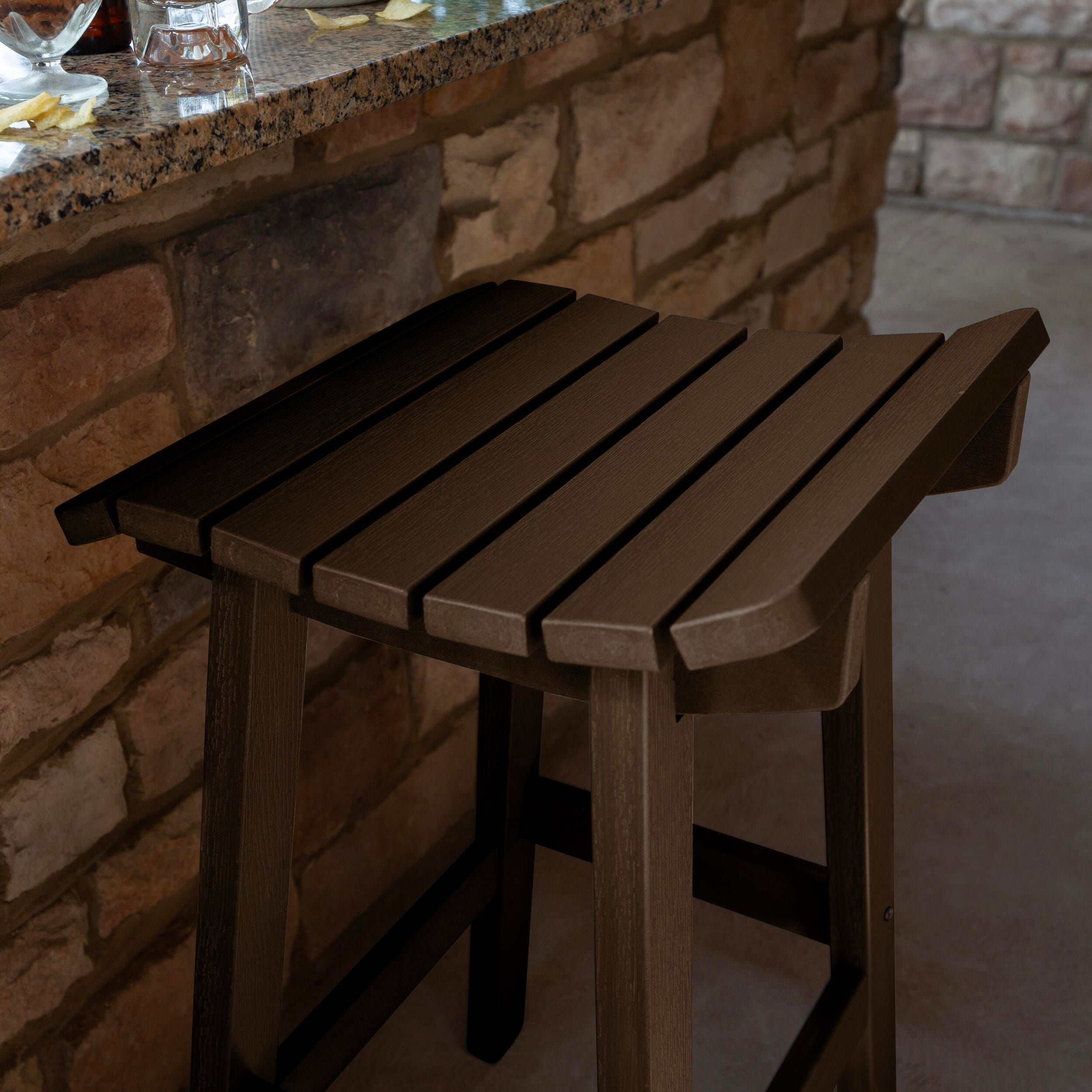 Highwood Summit Outdoor Bar Stool, Weathered Acorn, large