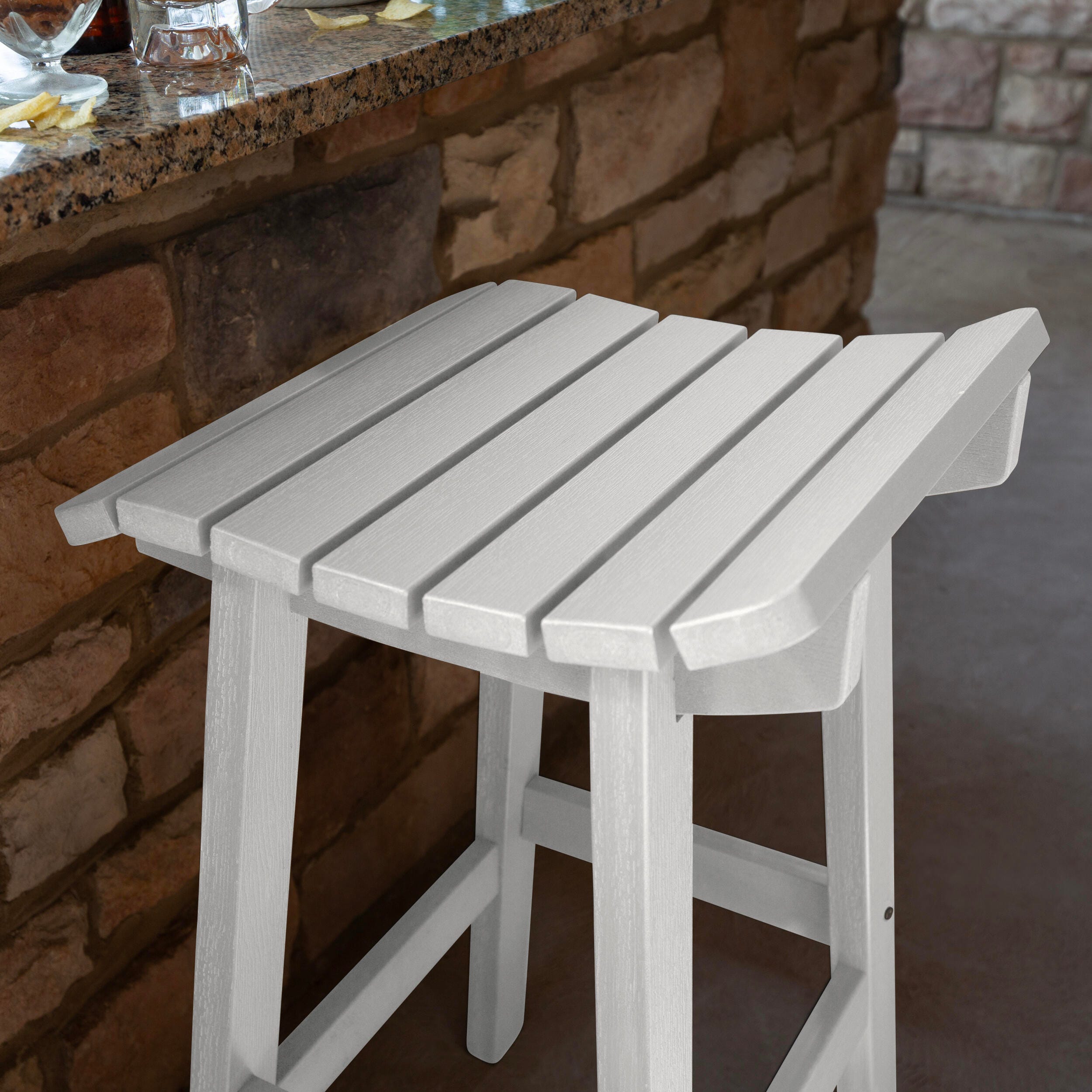 Highwood Summit Outdoor Bar Stool, White, large