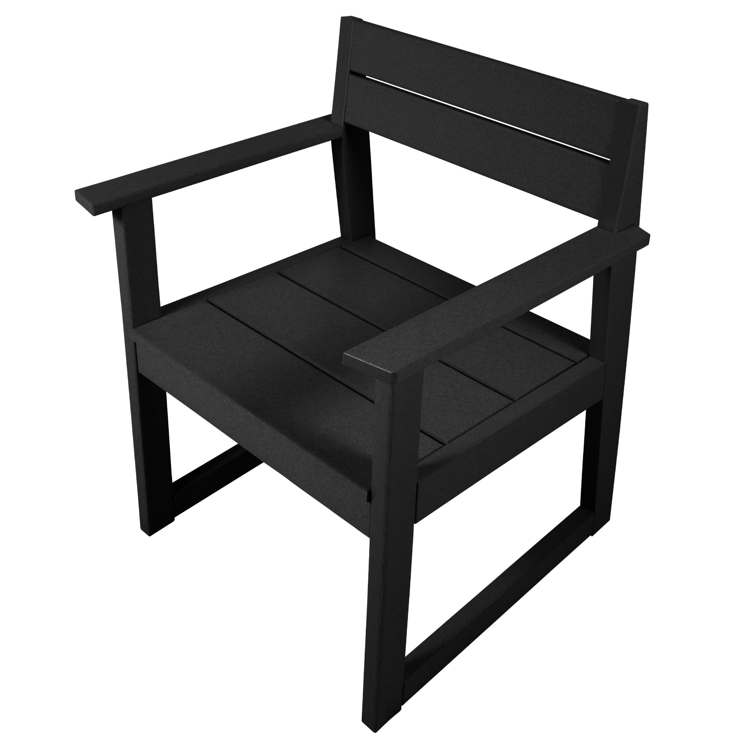 Bahia Verde Haven Outdoor Dining Armchair, Black Sand, large