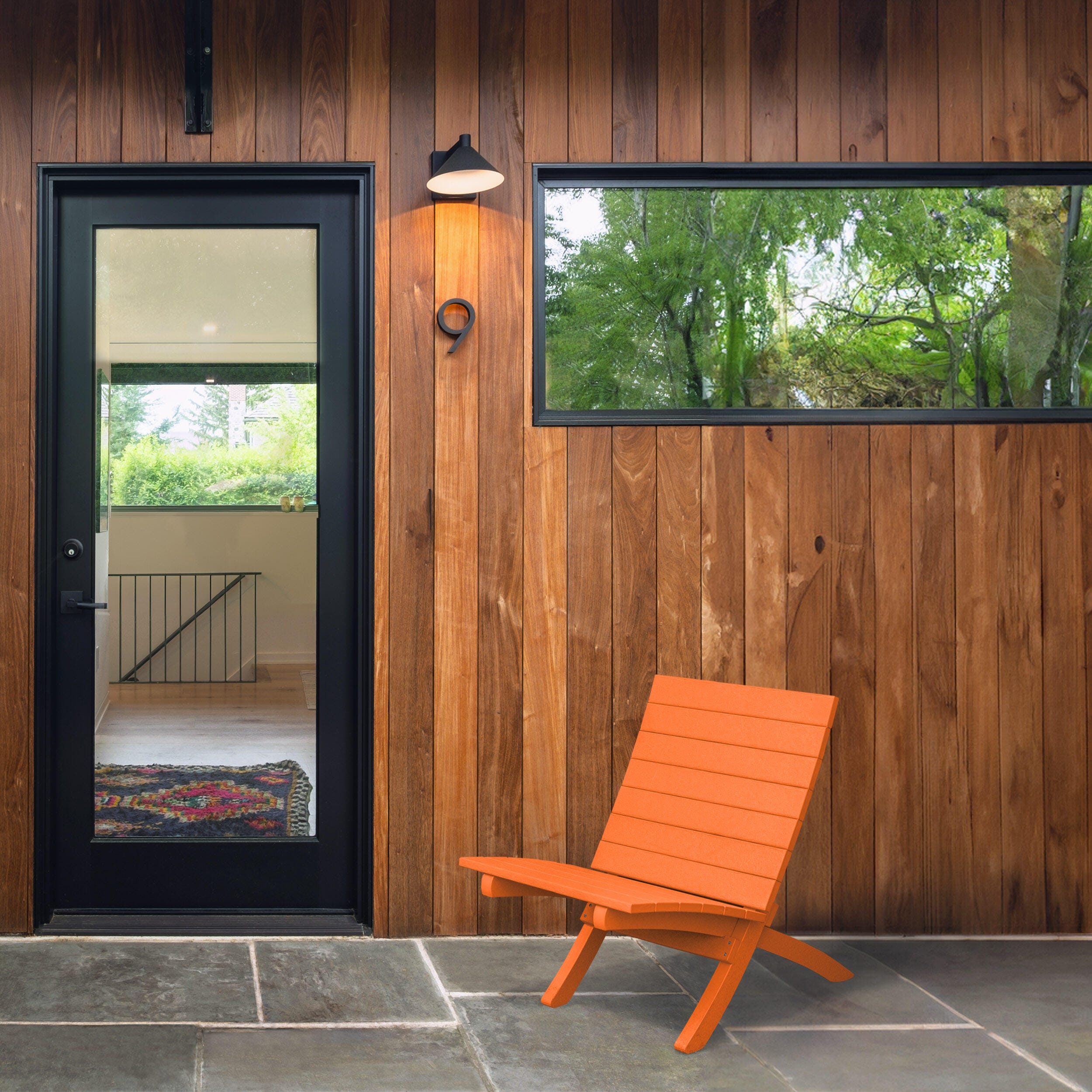 Bahia Verde Haven Outdoor Side Chair, Citrus Orange, large