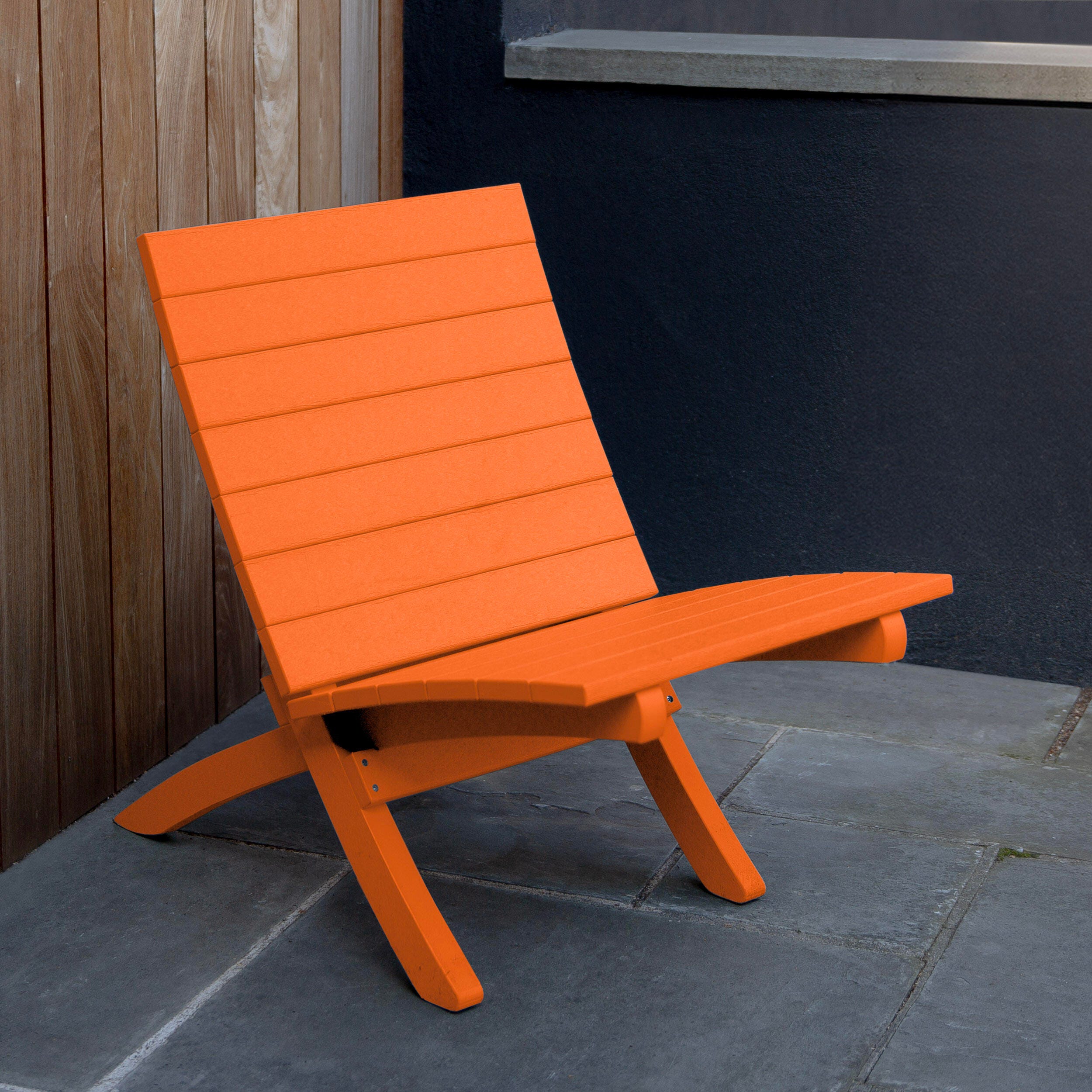 Bahia Verde Haven Outdoor Side Chair, Citrus Orange, large