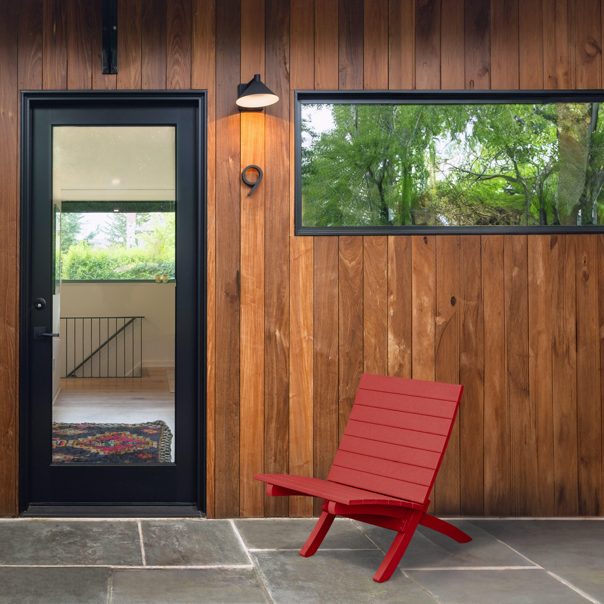Bahia Verde Haven Outdoor Side Chair, Boathouse Red, large