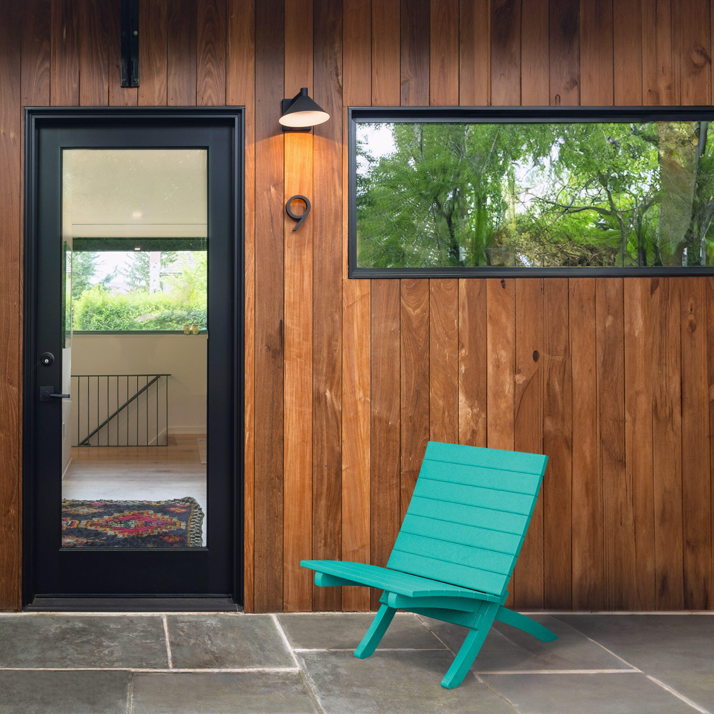 Bahia Verde Haven Outdoor Side Chair, Seaglass Blue, large