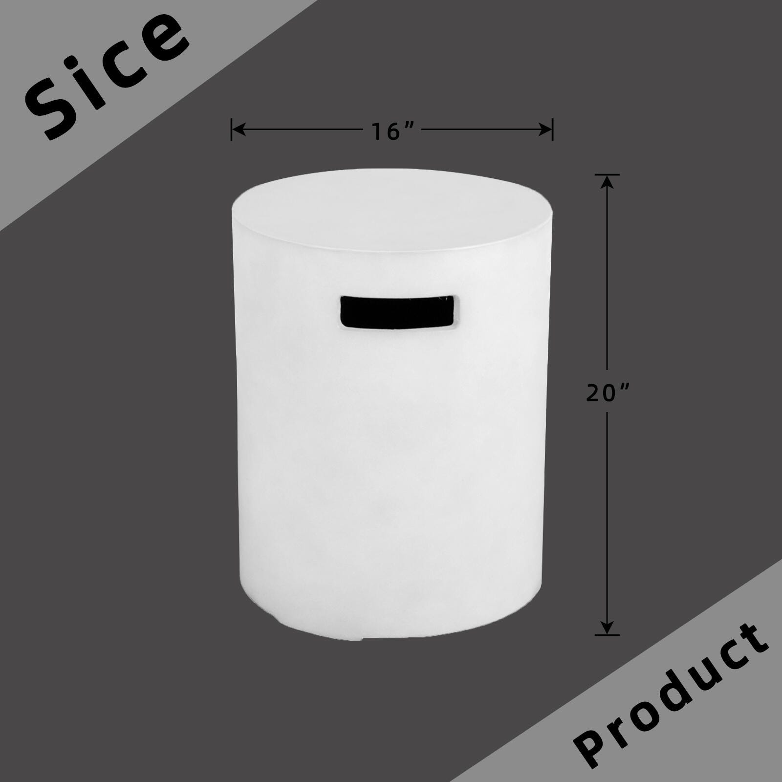 Afterglow Outdoor Side Table, White, large