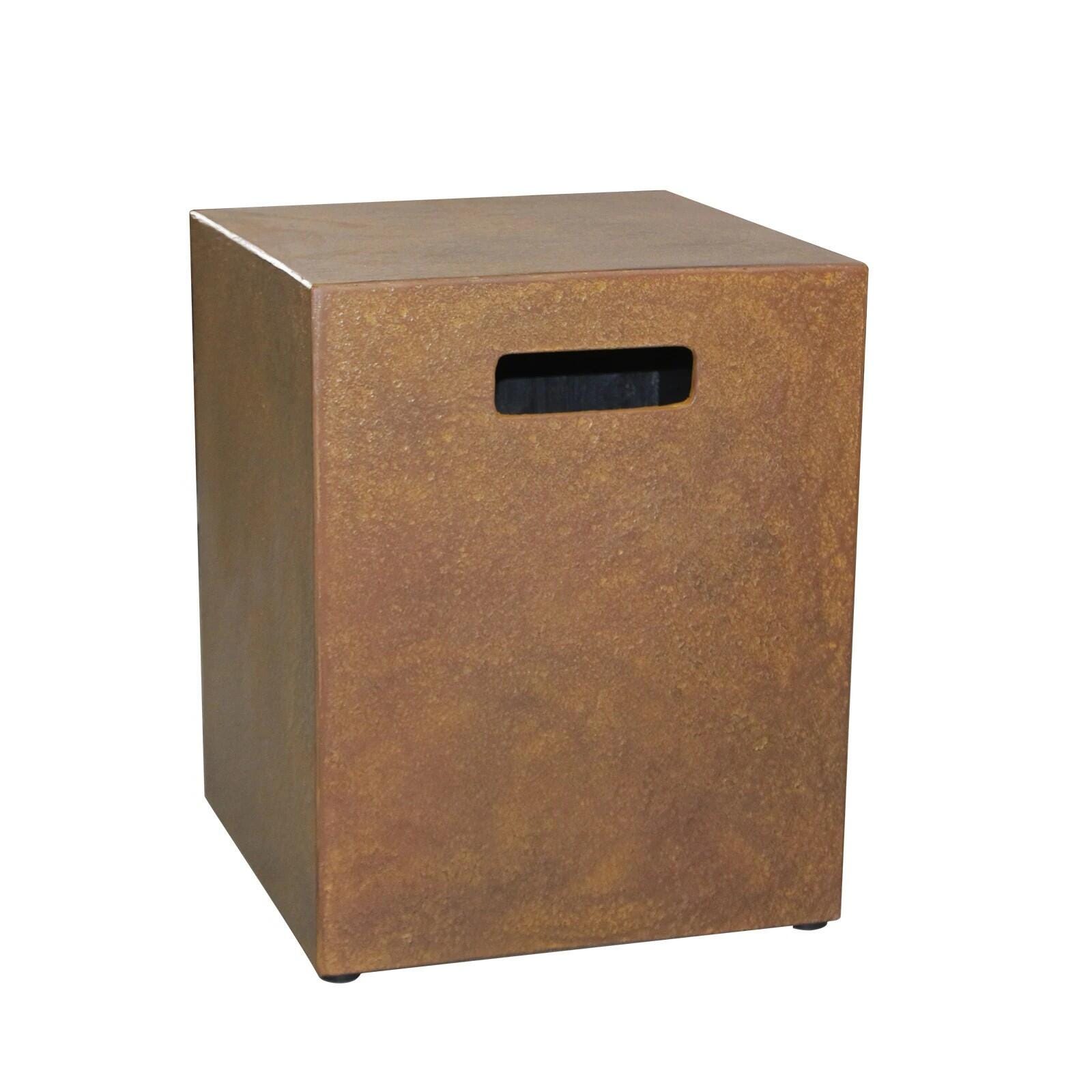Afterglow Outdoor Square Side Table, Brown, large
