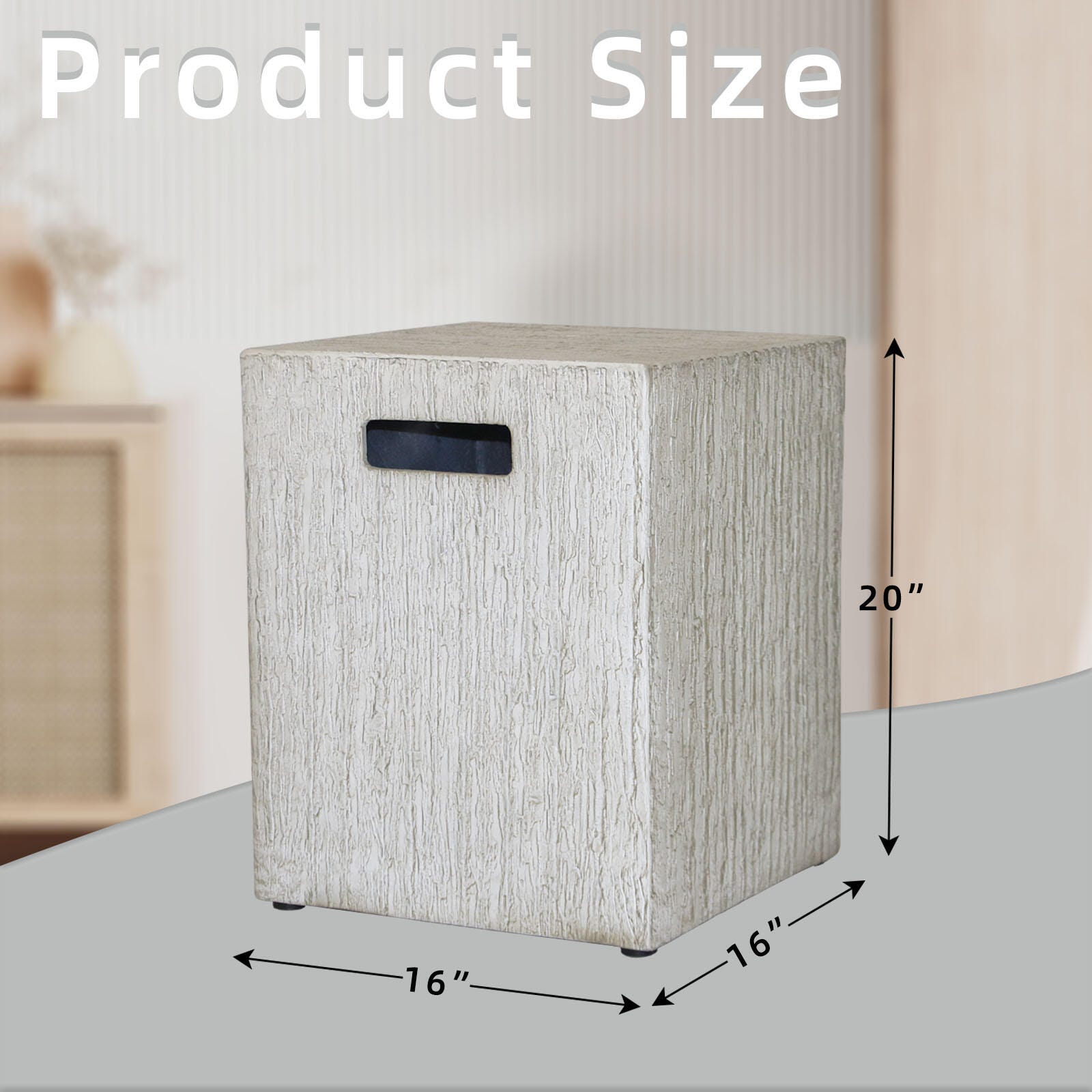 Afterglow Outdoor Square Side Table, Gray, large