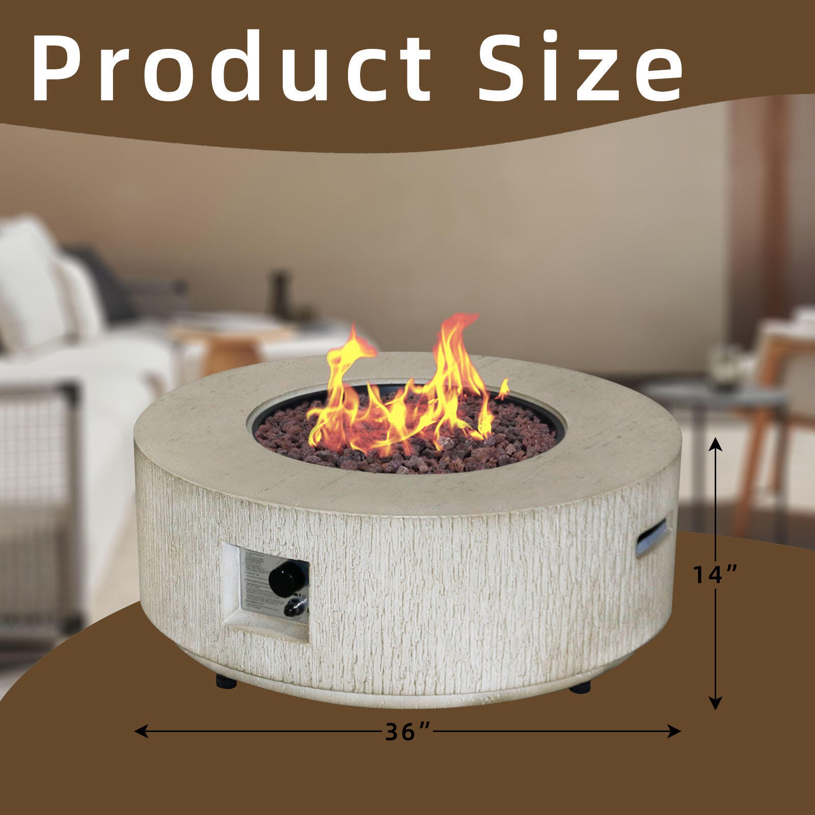 Afterglow Outdoor Solid Firepit, , large