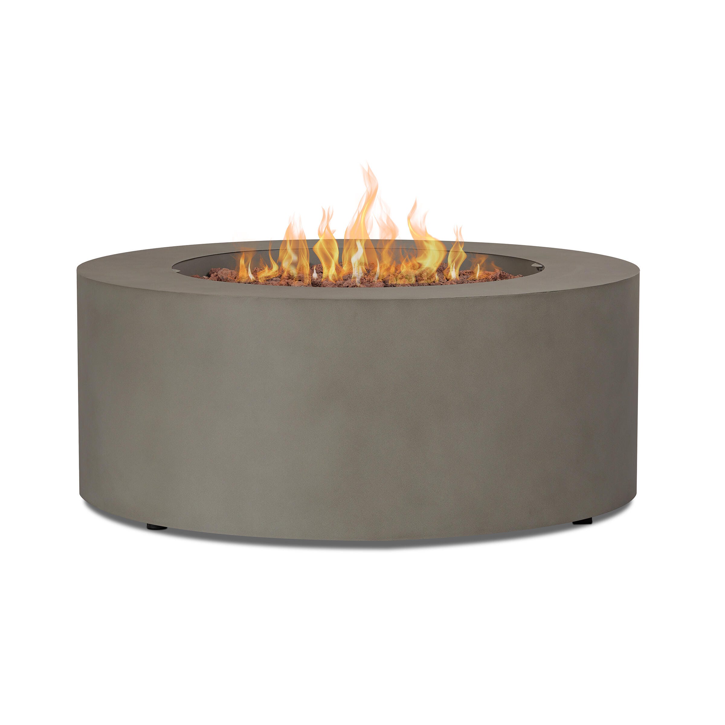 Real Flame Aegean Outdoor Round Fire Pit Table, Mist Gray, large
