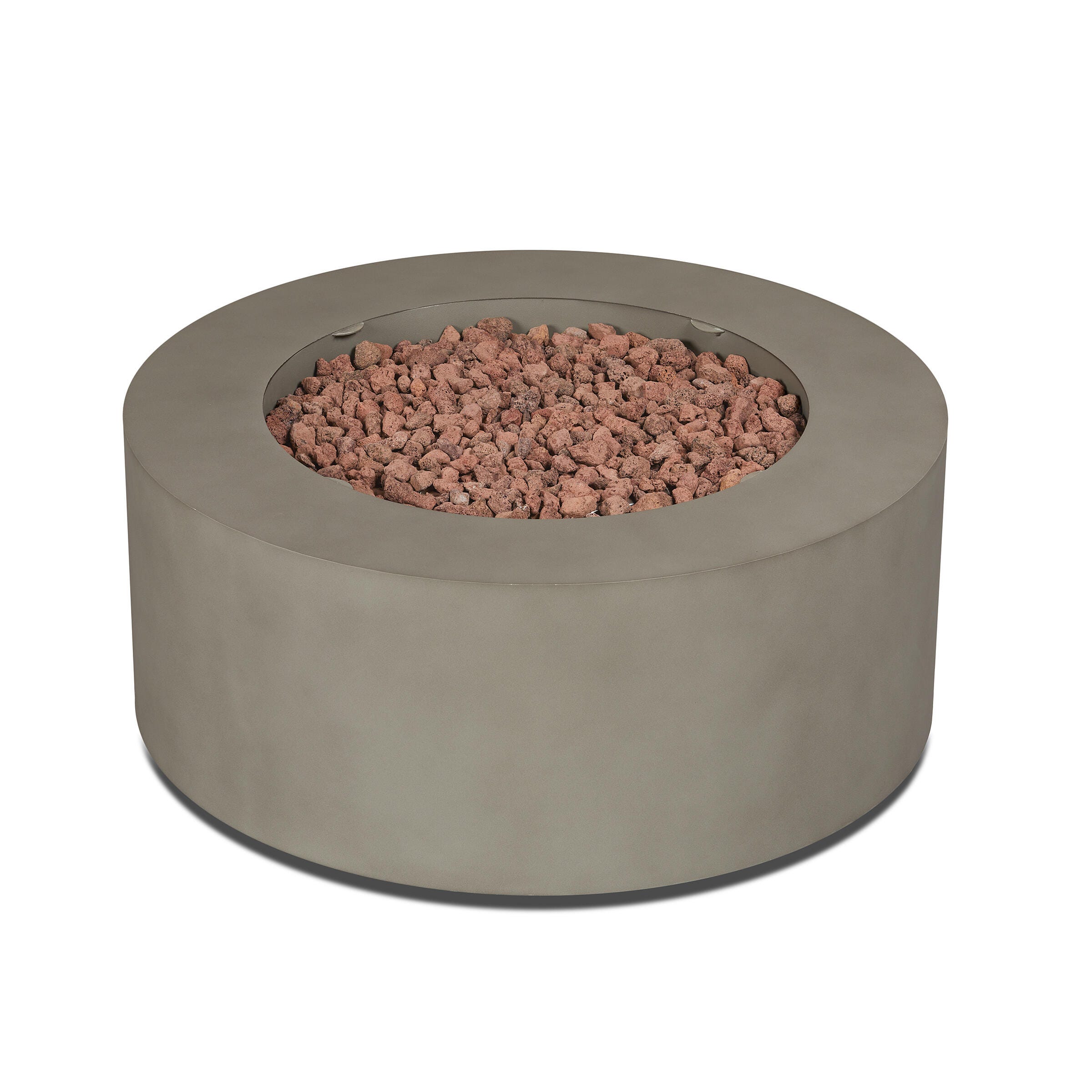 Real Flame Aegean Outdoor Round Fire Pit Table, Mist Gray, large