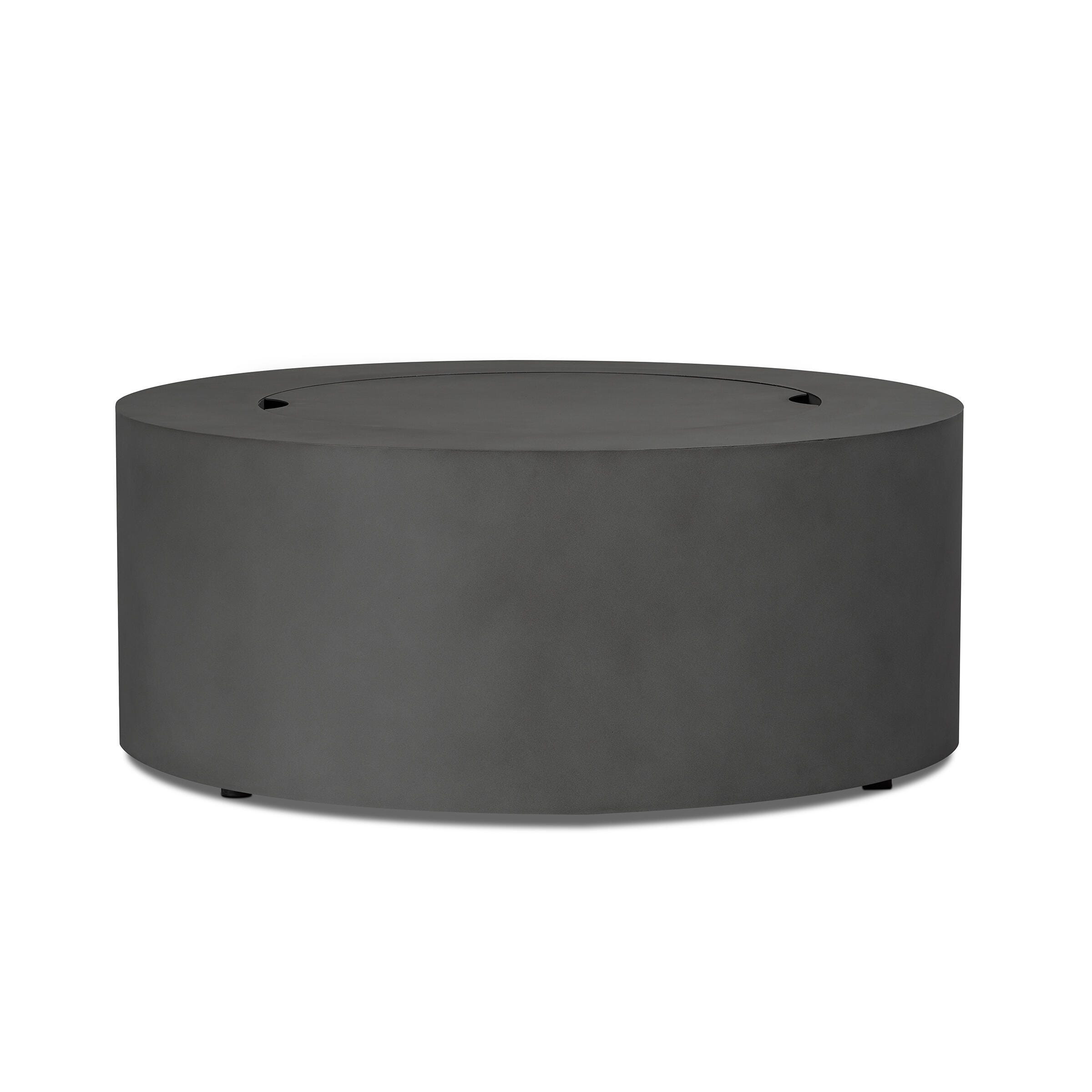 Real Flame Aegean Outdoor Round Fire Pit Table, Weathered Slate, large