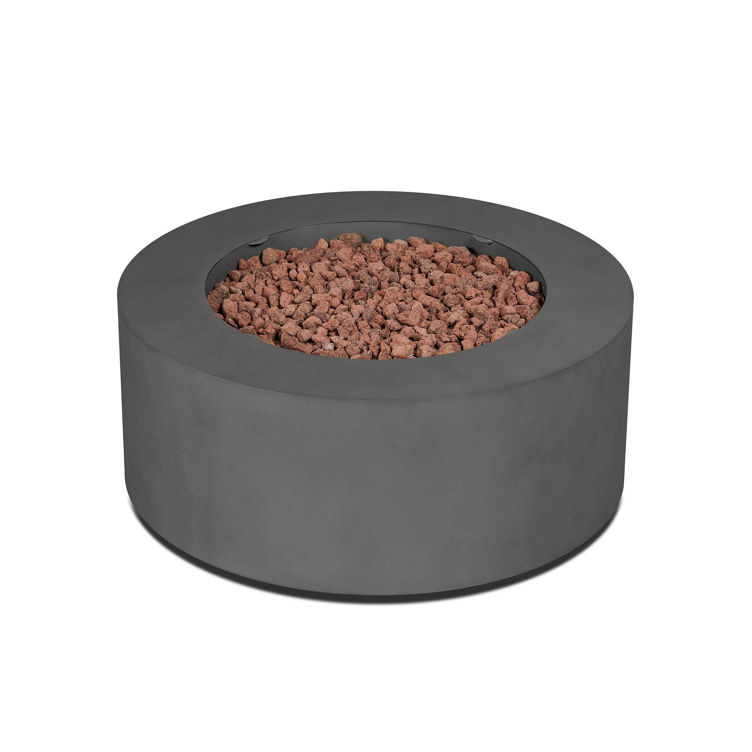Real Flame Aegean Outdoor Round Fire Pit Table, Weathered Slate, large