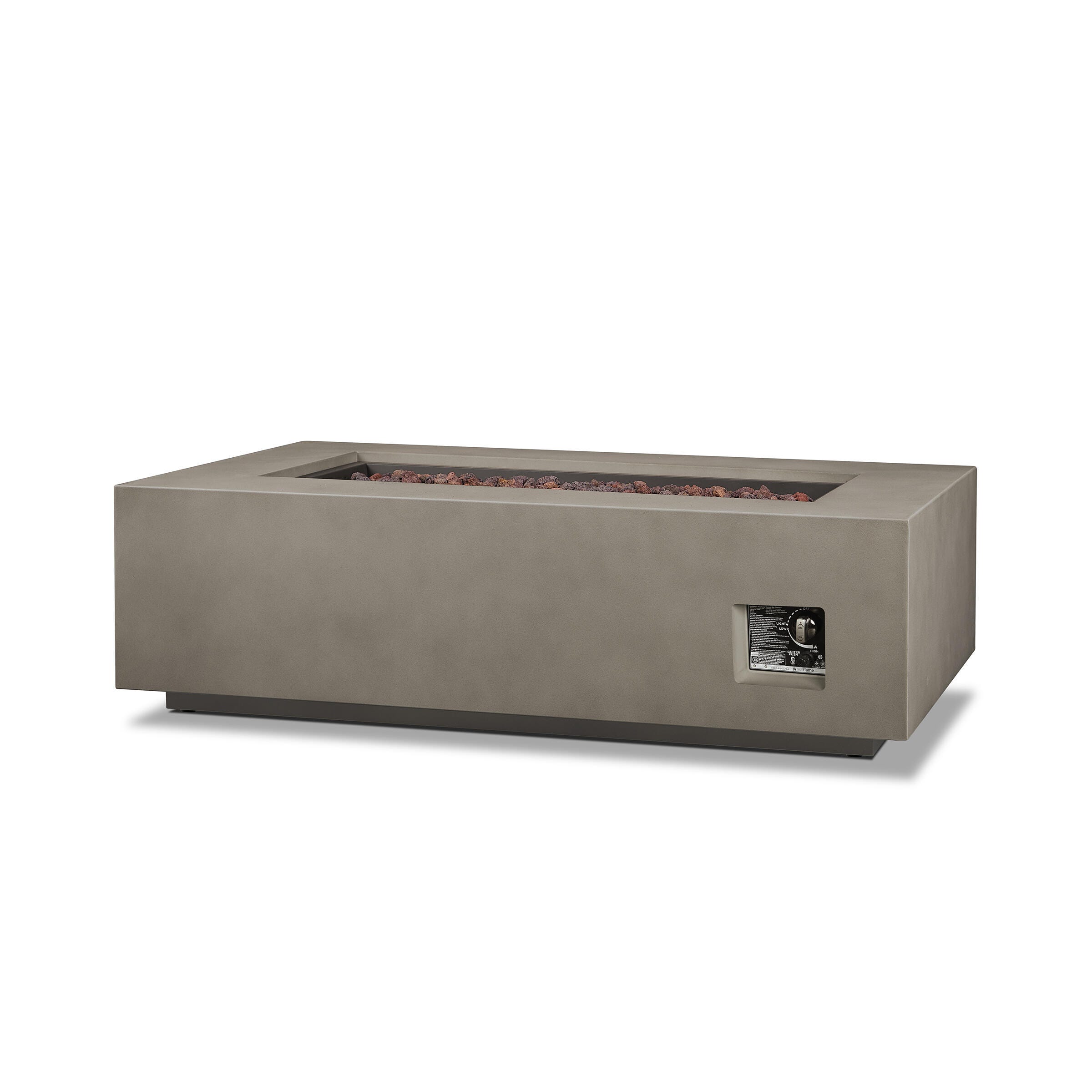Real Flame Aegean Outdoor Fire Pit Table, Mist Gray, large
