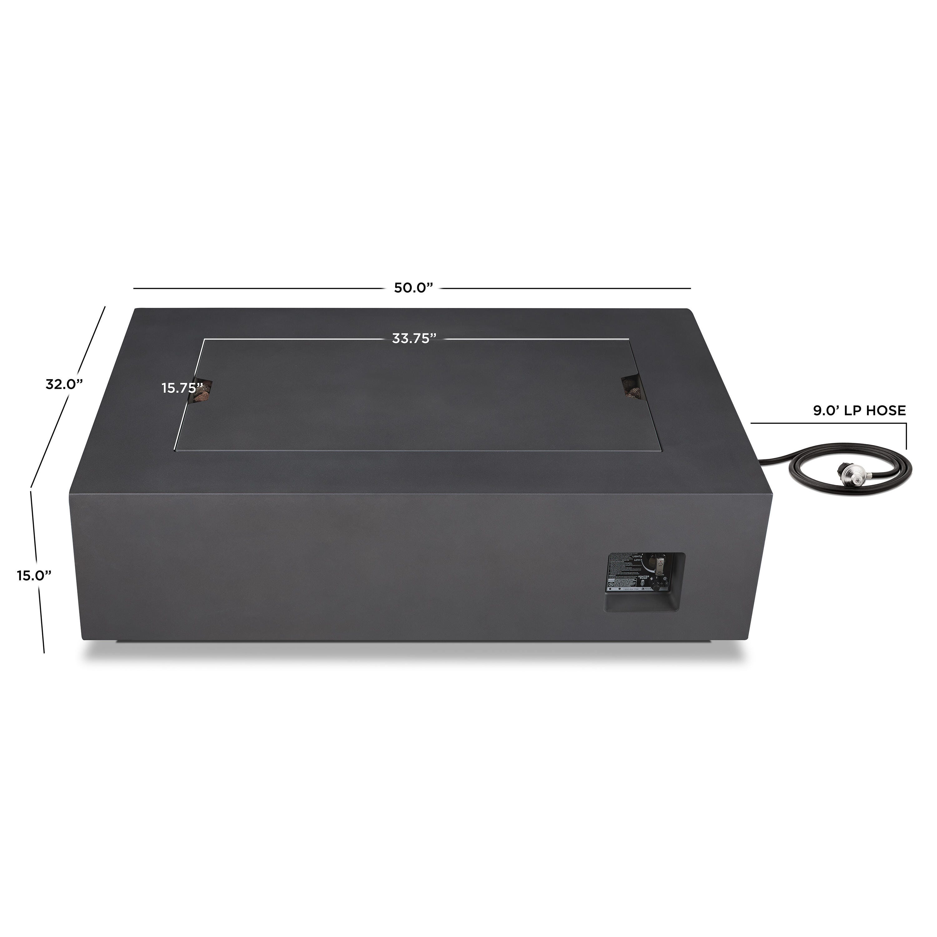 Real Flame Aegean Outdoor Fire Pit Table, Weathered Slate, large